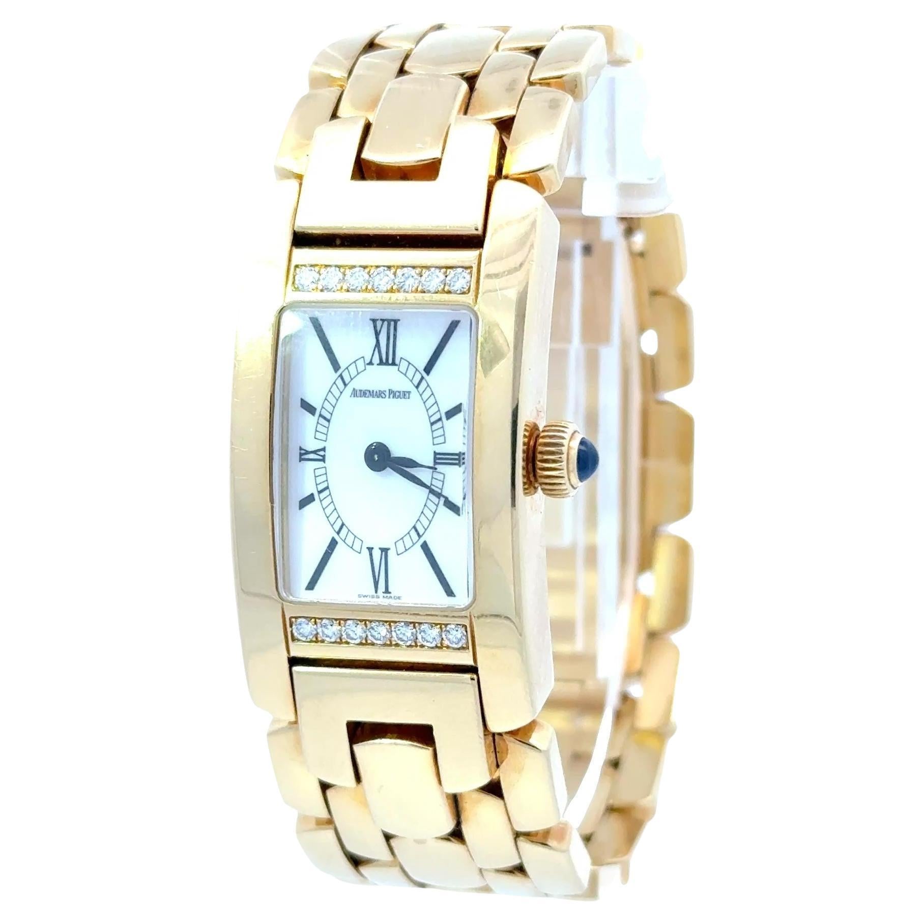 Audemars Piguet 2001 Promesse 67364BA 18ct Gold Quarzuhr w / Box und Papiere im Angebot