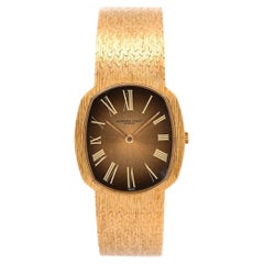 Audemars Piguet 28mm 18K Gold Brown Fumé Sunburst Mesh Bracelet Watch