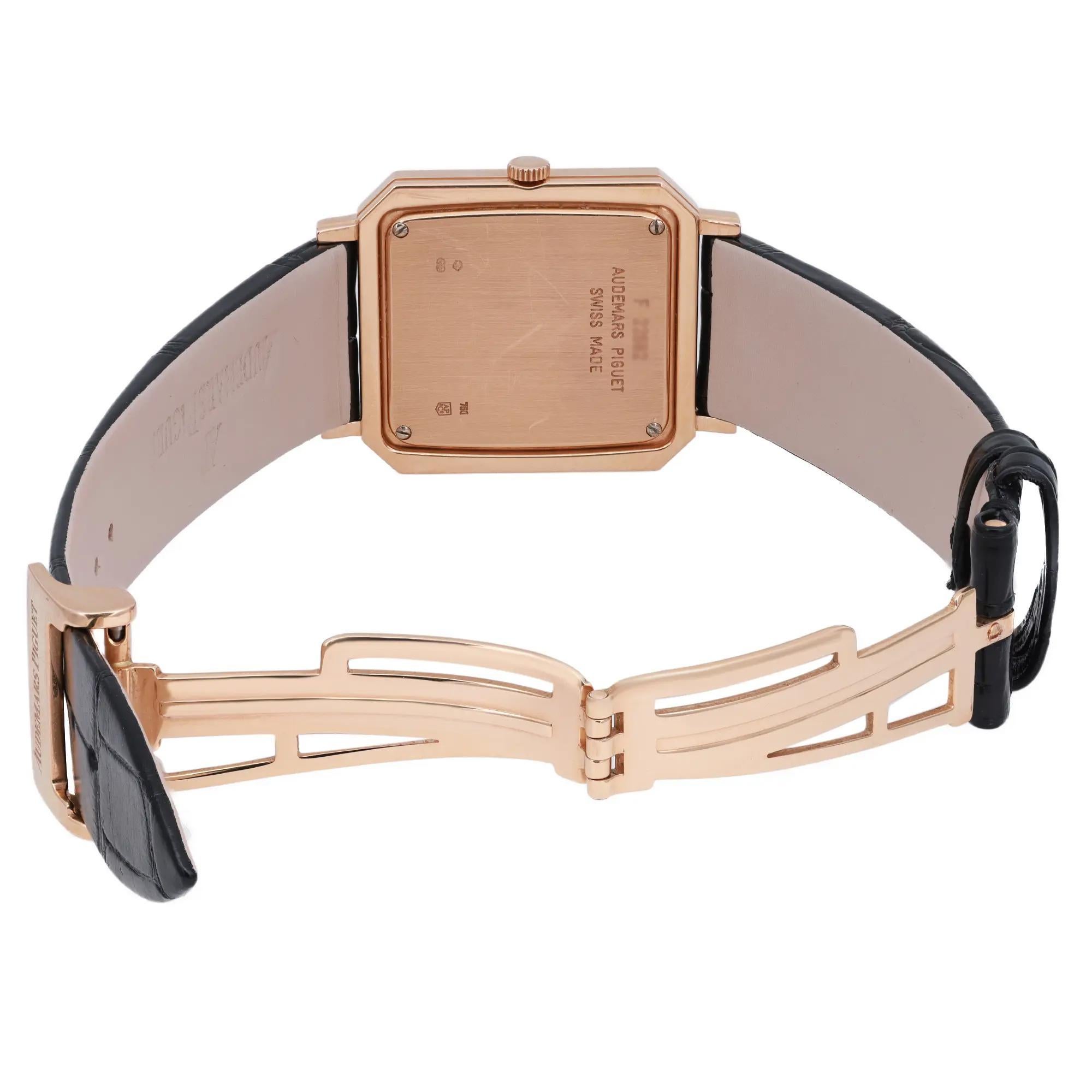 Audemars Piguet 29MM Rose Gold Diamonds Cream Dial Watch 150680R.ZZ.D001CR.01 For Sale 2
