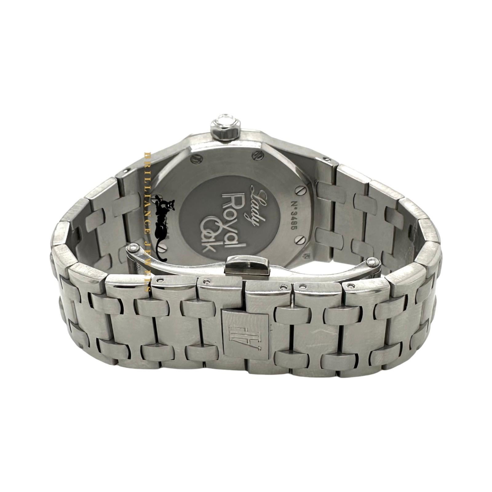 Audemars Piguet 33mm Lady Royal Oak Diamond White Dial 67601ST In Good Condition In Miami, FL