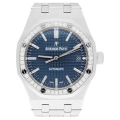 Audemars Piguet 37mm Royal Oak Blau & Stahl 15451ST.ZZ.1256ST.03 komplett