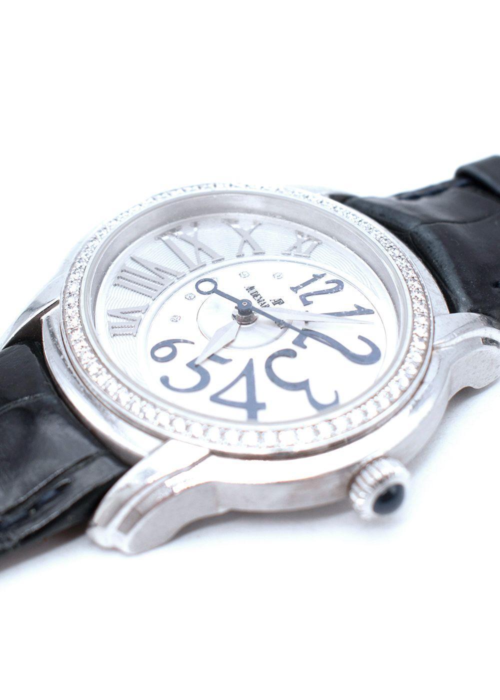 Audemars Piguet Diamond Set White Gold Millenary Watch & Croc Leather Strap 4