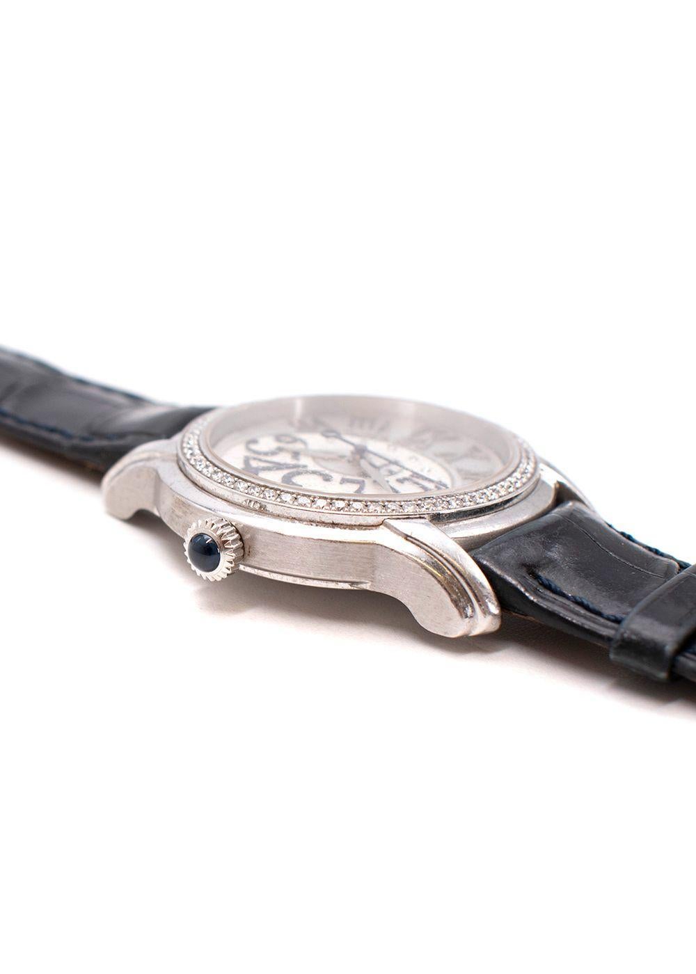 Audemars Piguet Diamond Set White Gold Millenary Watch & Croc Leather Strap 3