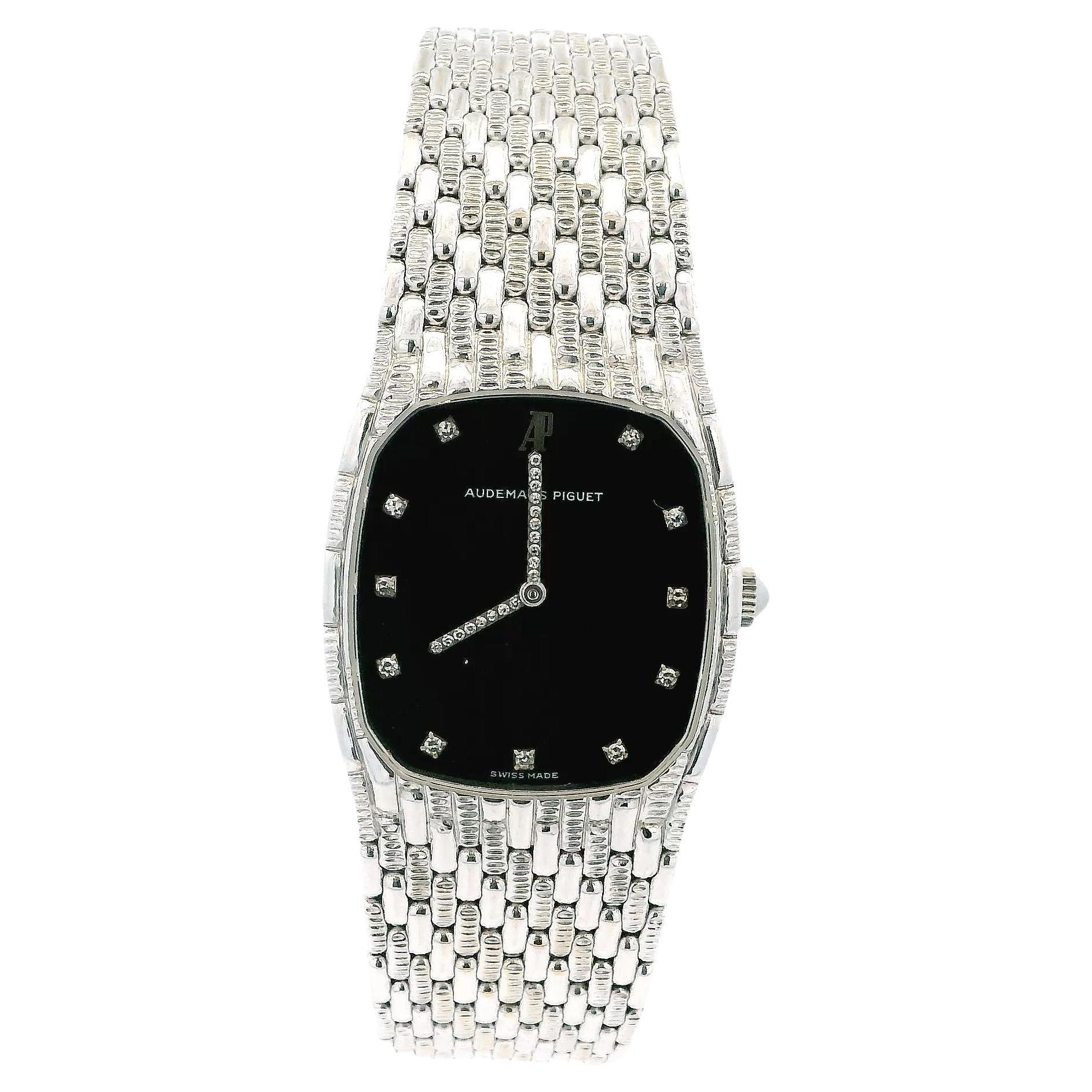 Audemars Piguet 4126 Diamond Black Dial 18K White Gold Watch
