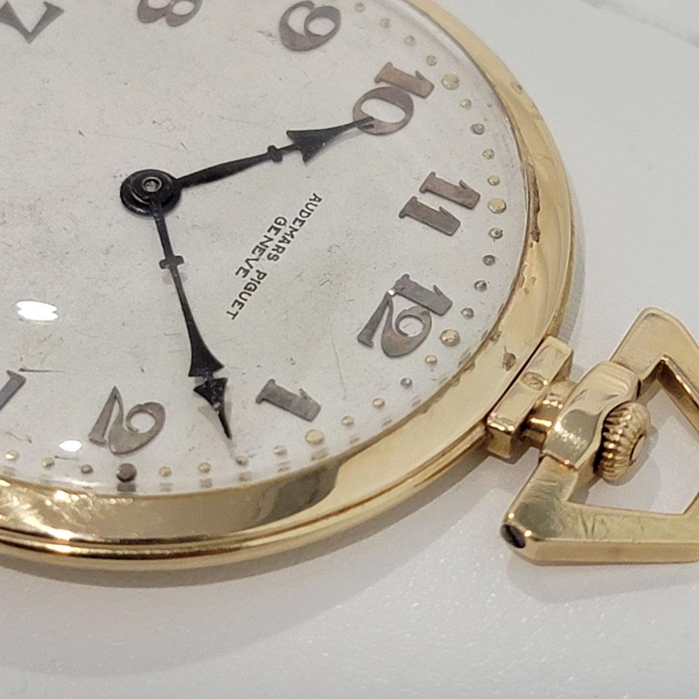 Art Nouveau Audemars Piguet 18k Gold Pocket Watch 1910s Vintage RA369 For Sale
