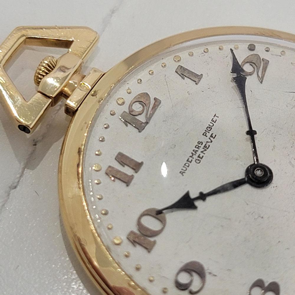 Audemars Piguet 18k Gold Pocket Watch 1910s Vintage RA369 In Excellent Condition For Sale In Beverly Hills, CA
