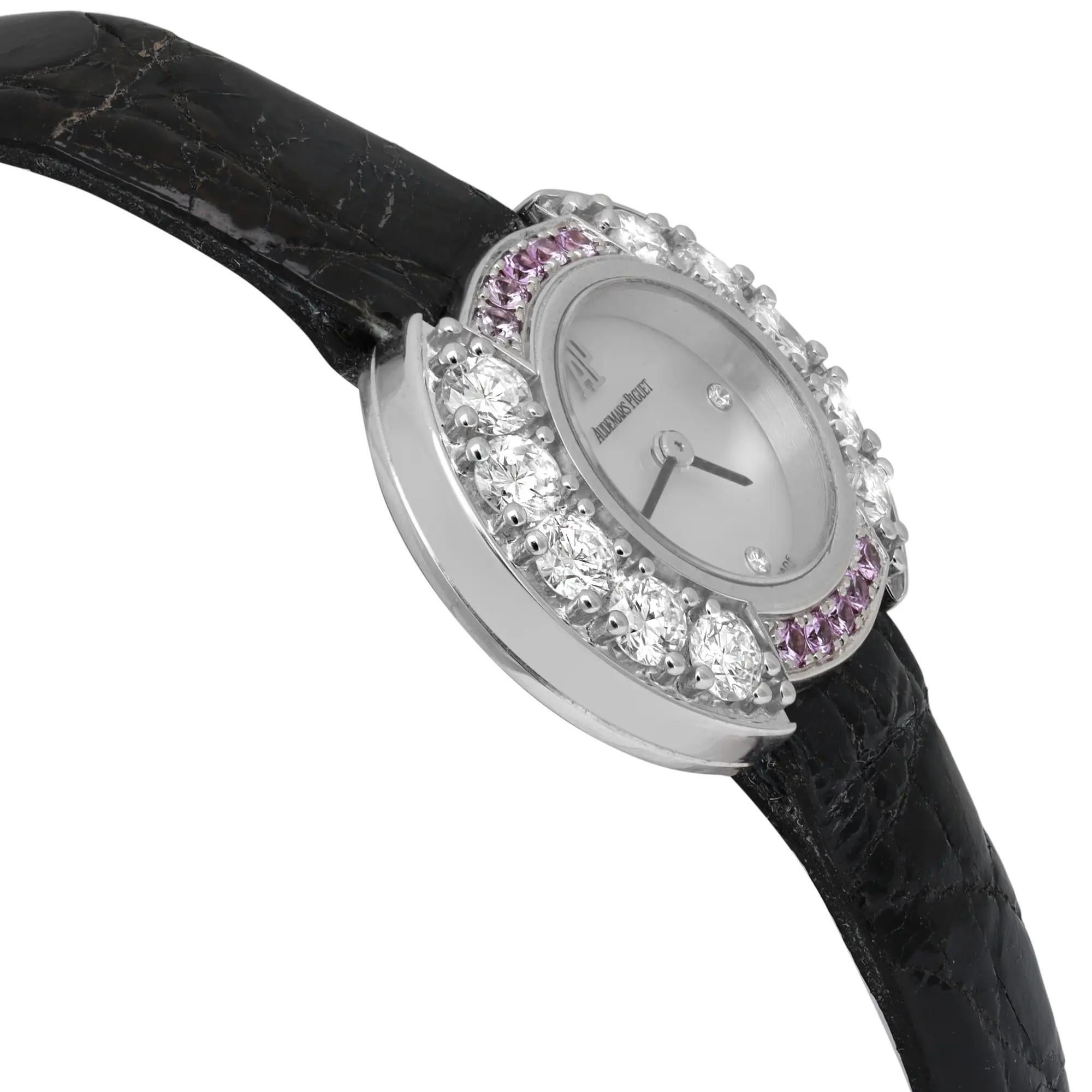 Montre Audemars Piguet 67366BC.Y.0065RA.01 Or blanc 18k Diamant Rose MOP Dial Bon état - En vente à New York, NY
