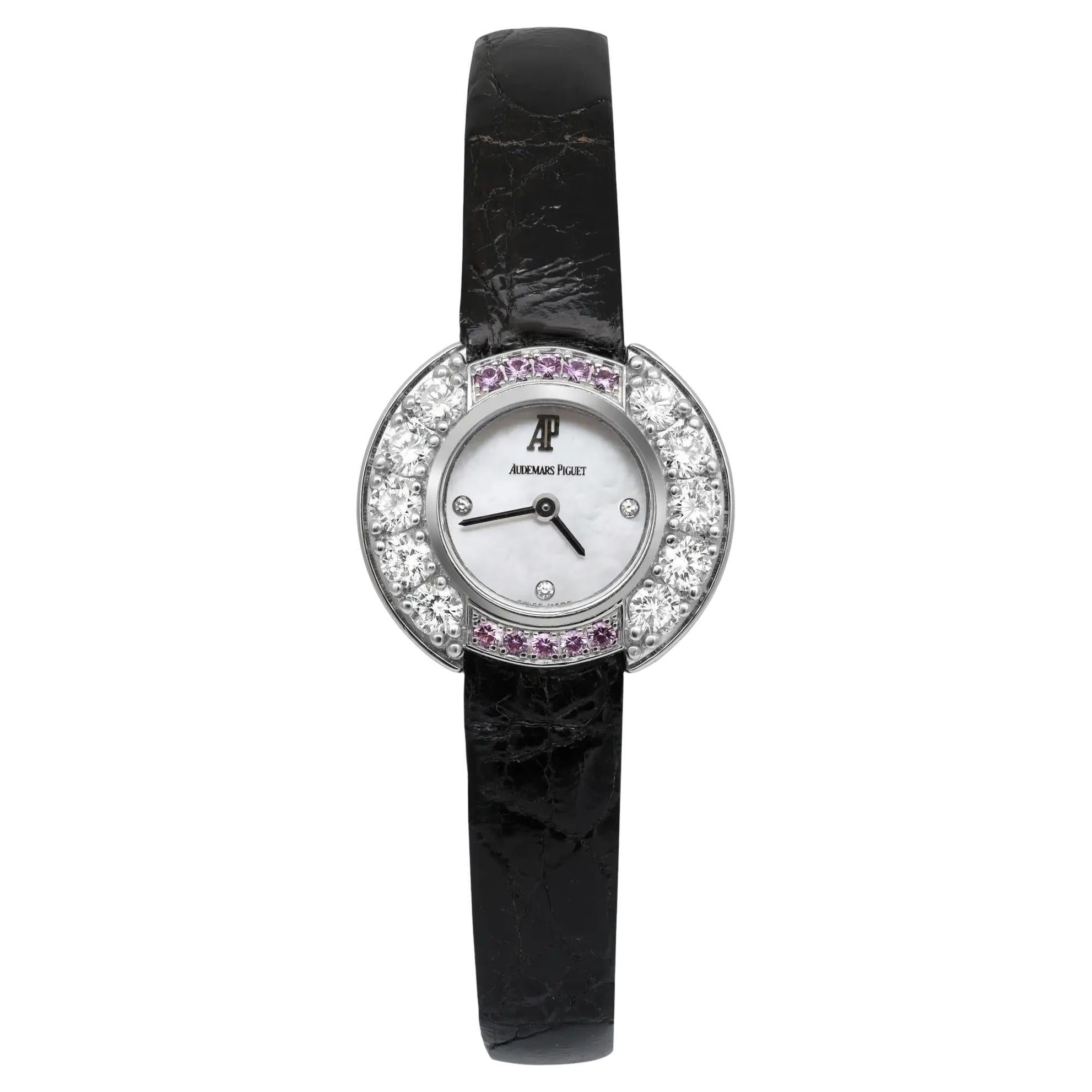 Audemars Piguet 67366BC.Y.0065RA.01 18k Weißgold Diamant Pink MOP Zifferblatt Uhr