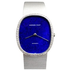 Audemars Piguet AP 18K White Gold Lapis Dial Diamond Bezel Automatic