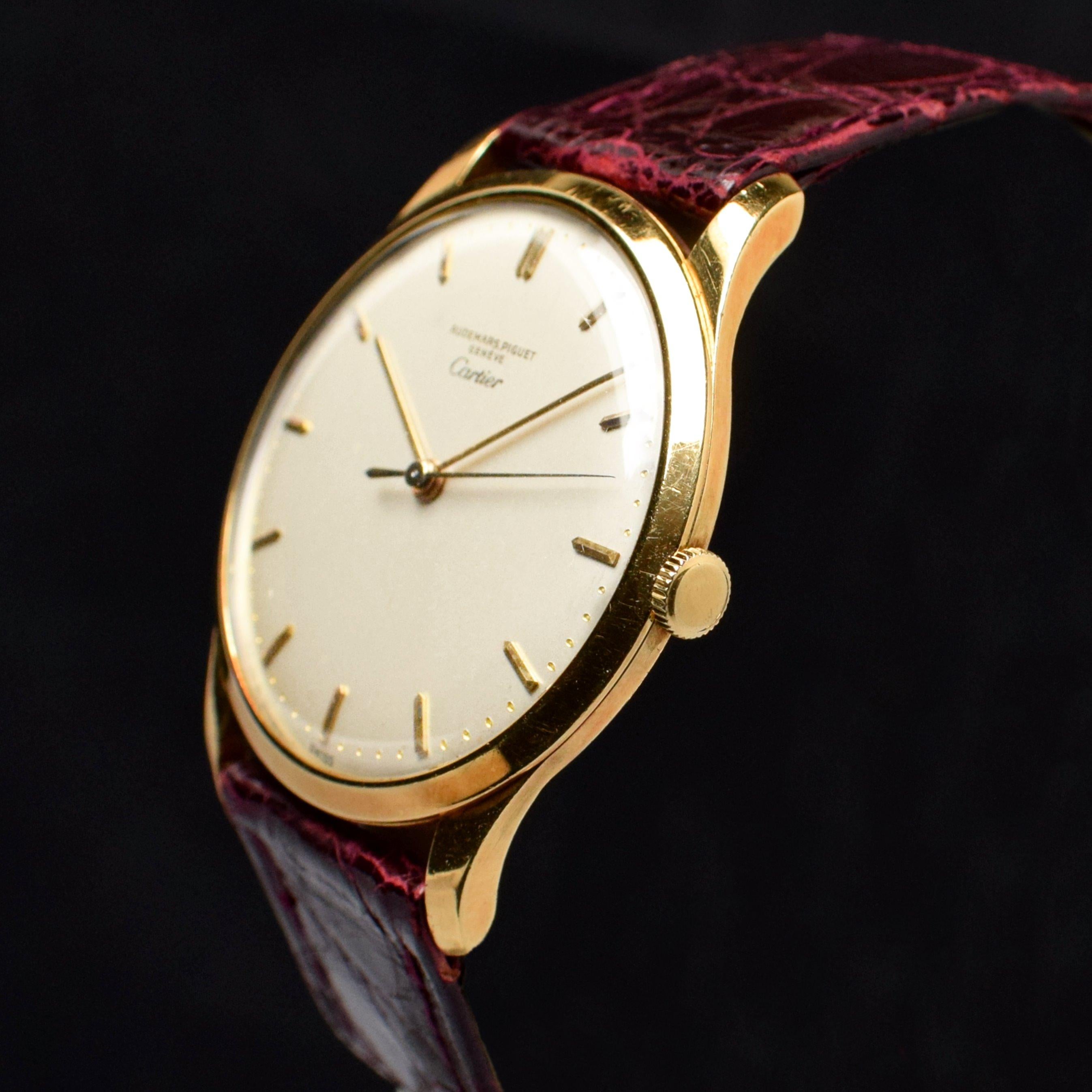 Audemars Piguet AP Cartier 18K Gelbgold Armbanduhr mit Handaufzug 1960-1970er Jahre für Damen oder Herren