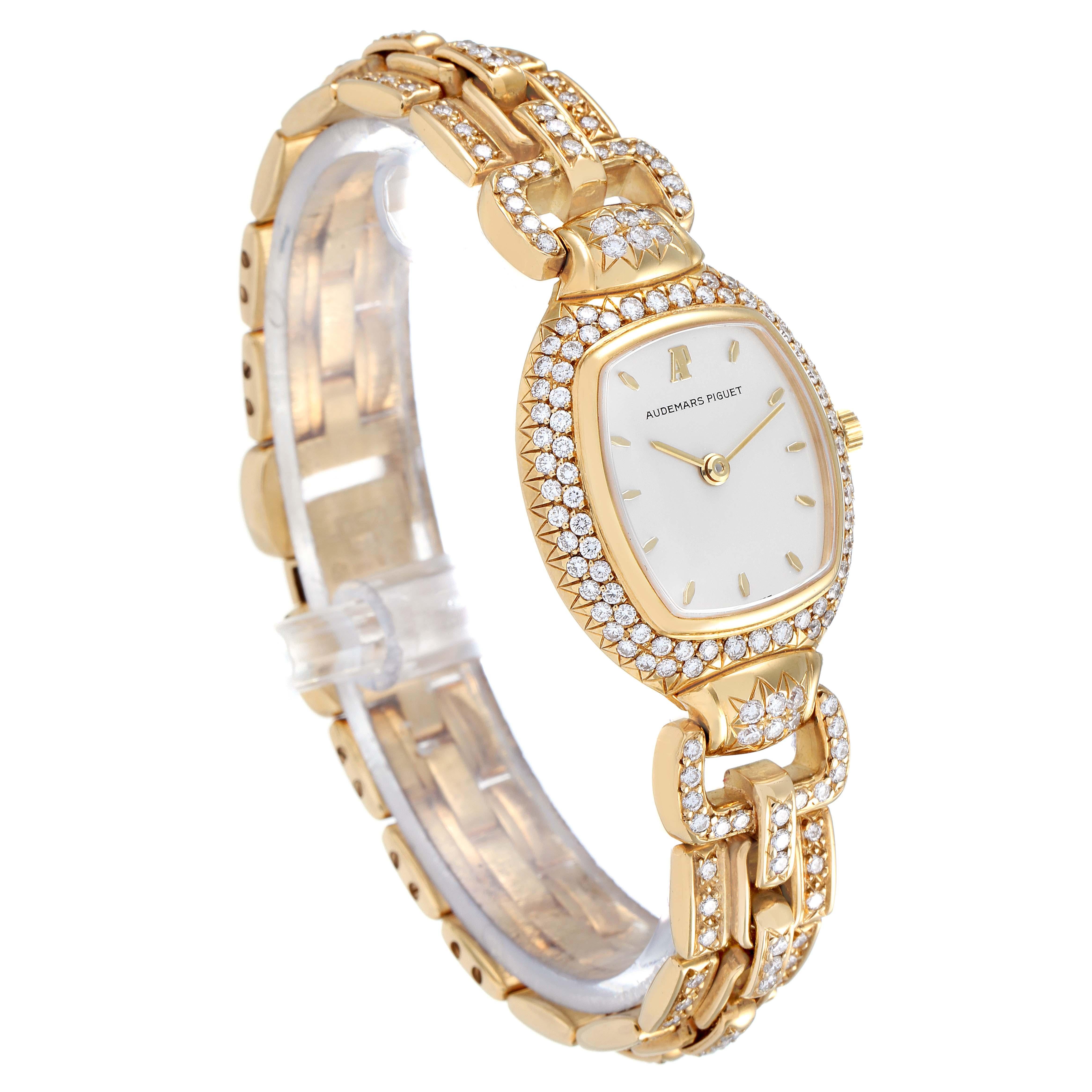 Women's Audemars Piguet Audemarine Yellow Gold Diamond Ladies Watch 66474 For Sale