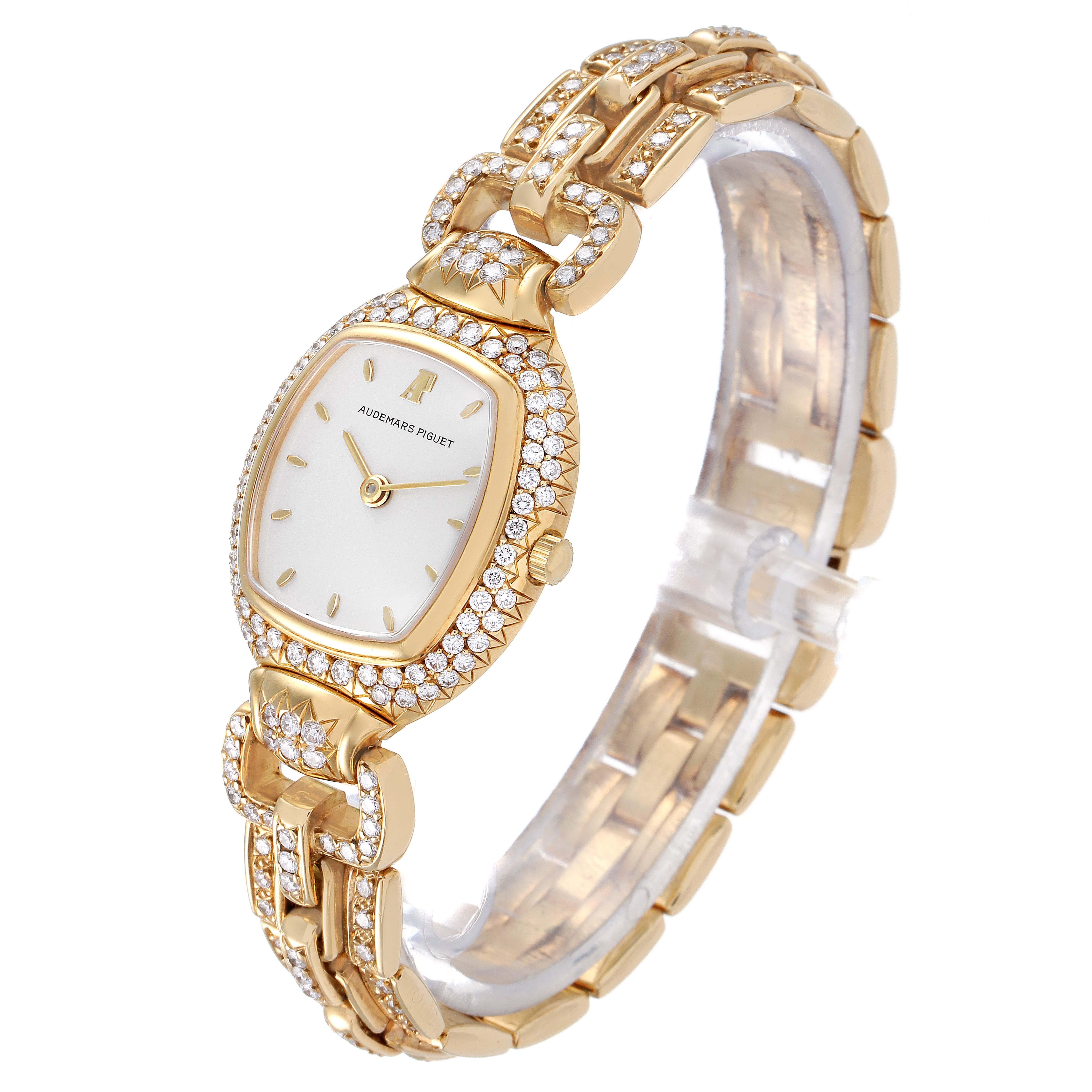 Audemars Piguet Audemarine Yellow Gold Diamond Ladies Watch 66474 For Sale 1