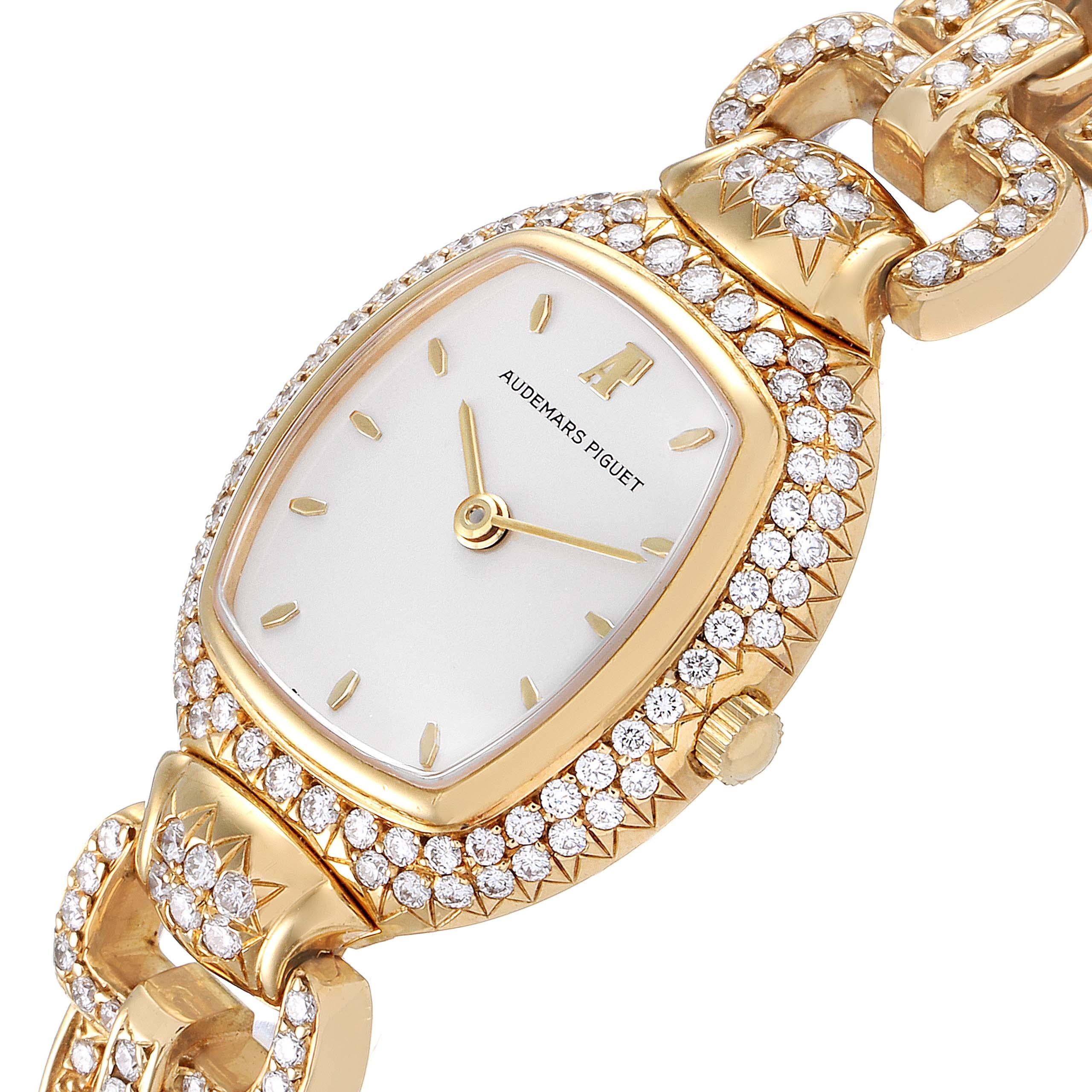 Audemars Piguet Audemarine Yellow Gold Diamond Ladies Watch 66474 For Sale 2