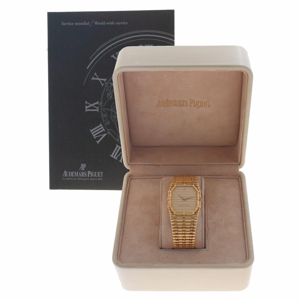 Audemars Piguet Bamboo 56205, Gold Dial, Certified and Warranty In Excellent Condition In Miami, FL