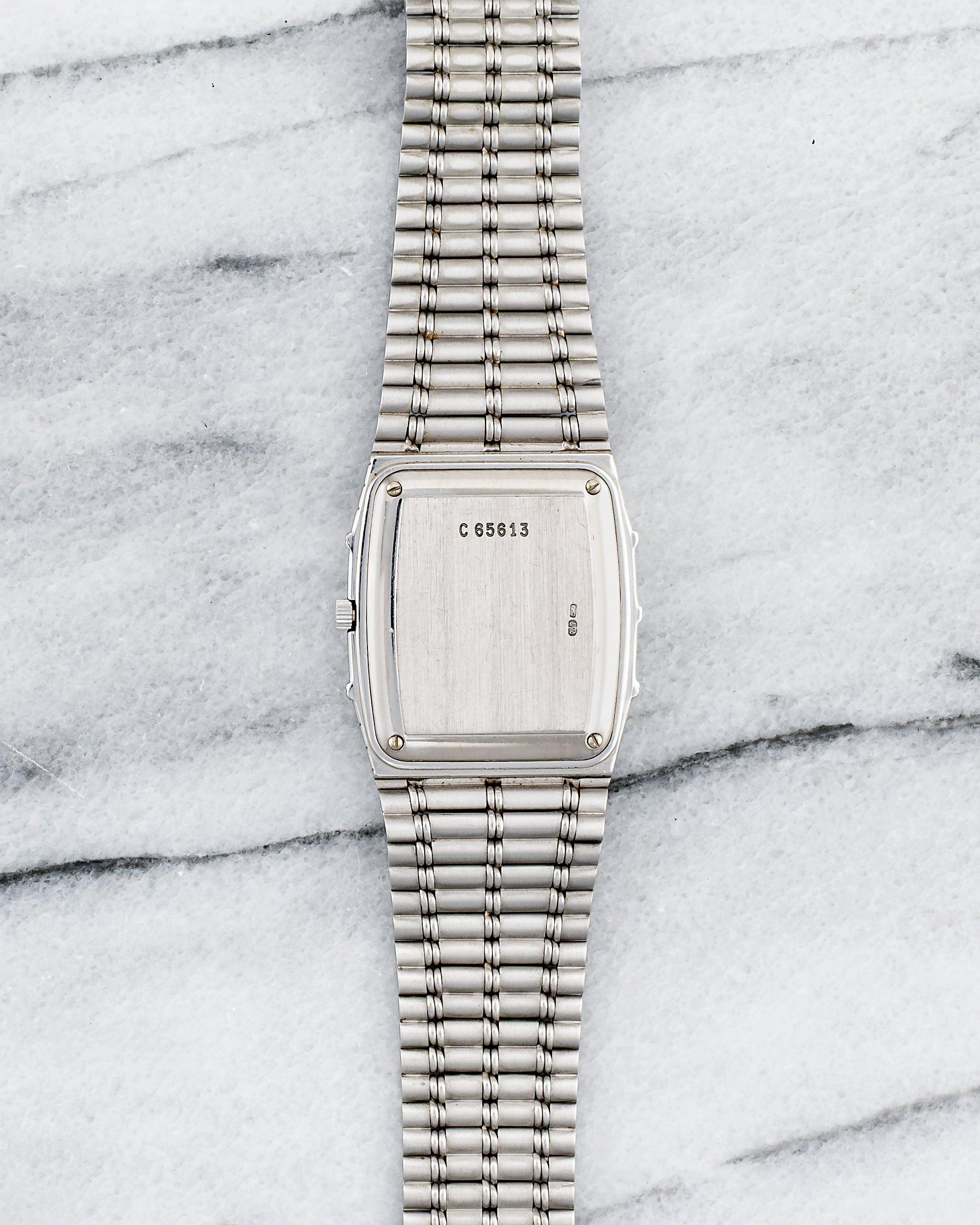 Audemars Piguet Bambusuhr mit blauem Diamant-Zifferblatt aus 18 Karat Weißgold, 1980er Jahre für Damen oder Herren im Angebot