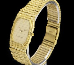 Audemars Piguet Bamboo Vintage Gold Champagne Tapestry Dial Quartz Wristwatch