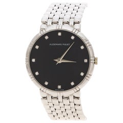 Used Audemars Piguet Black Dial 18K White Gold And Diamonds Women's Wristwatch 31 mm