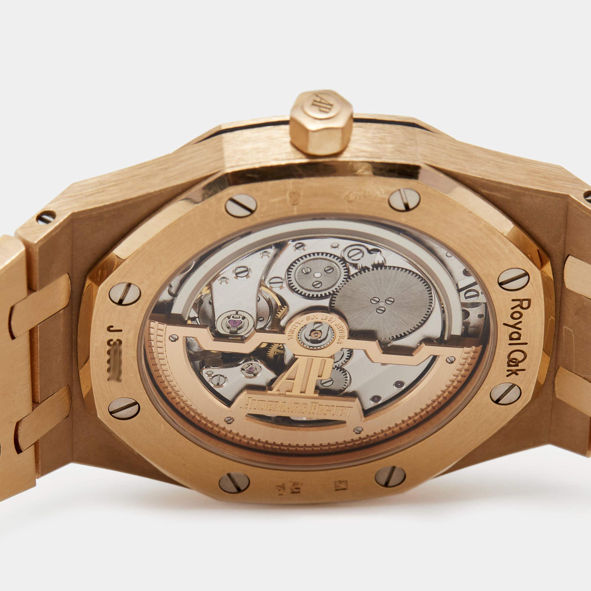 Audemars Piguet Blue 18k Rose Gold Royal Oak 