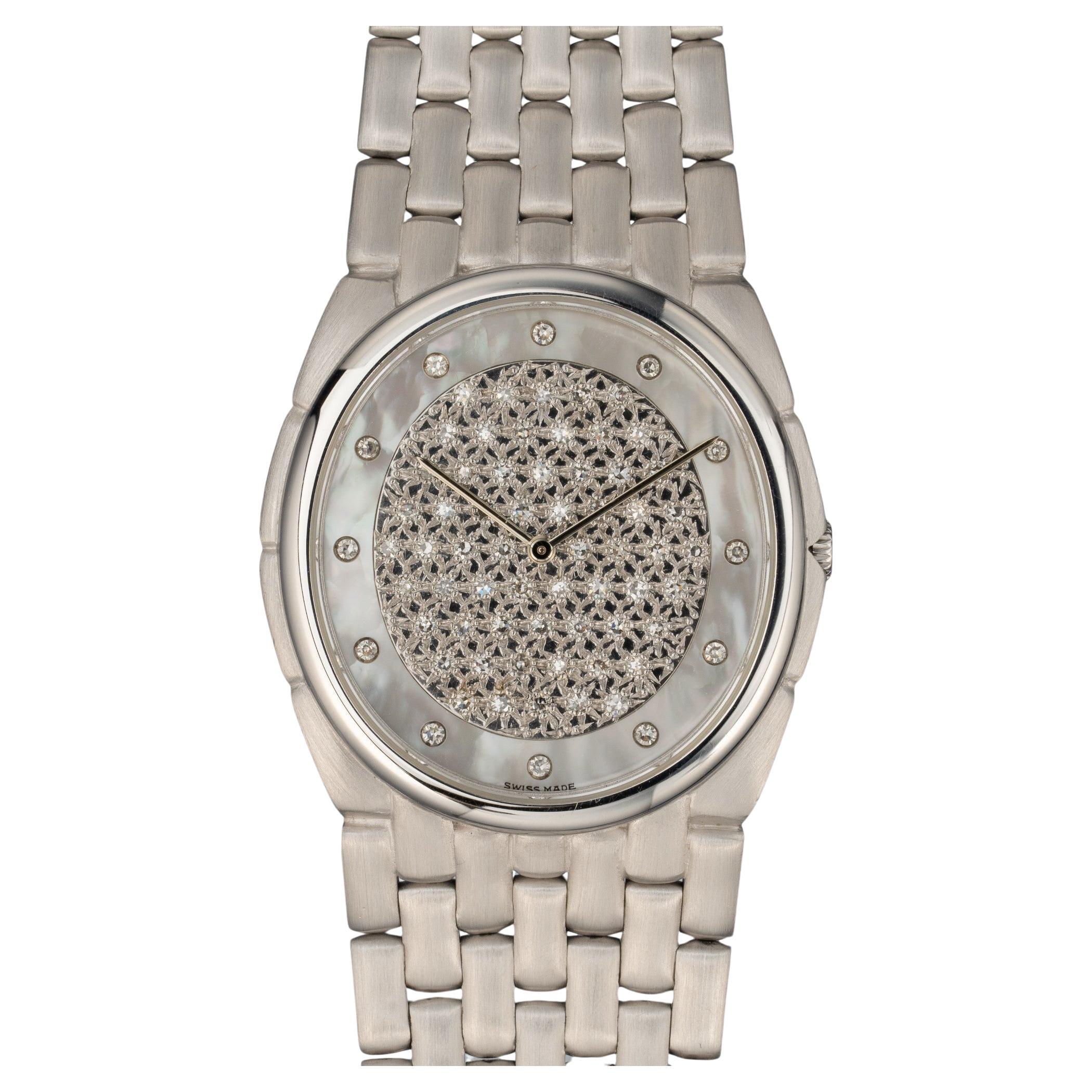 Audemars Piguet Bone' Pave Diamond Mother of Pearl 18k WG anni '80