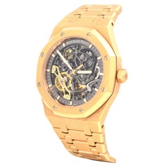 Boîte et papiers Audemars Piguet Skeleton en chêne royal 41 en or rose