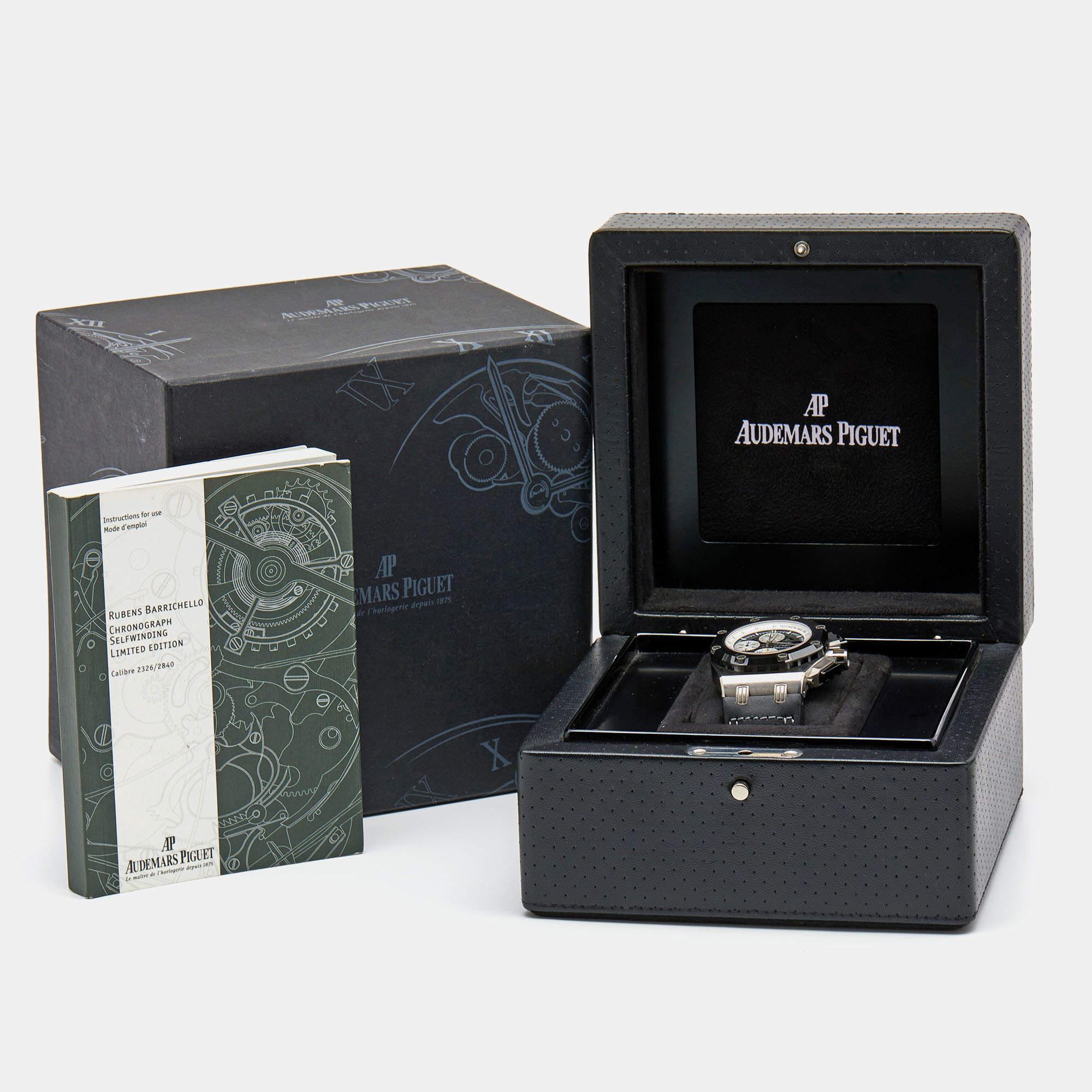 Audemars Piguet Ceramic Titanium Leather Royal Oak OffShore Wristwatch 44 mm 4