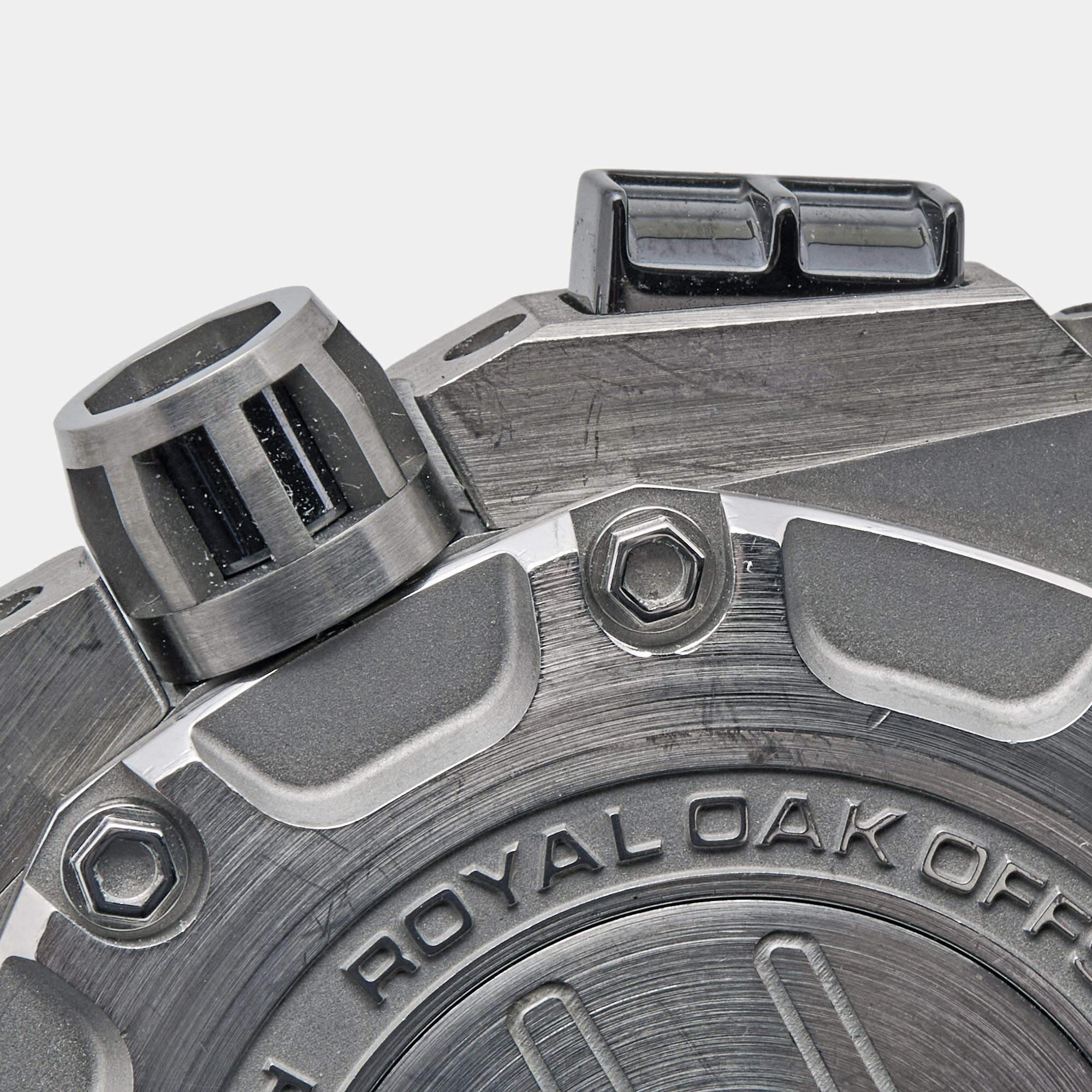 Audemars Piguet Ceramic Titanium Leather Royal Oak OffShore Wristwatch 44 mm 2