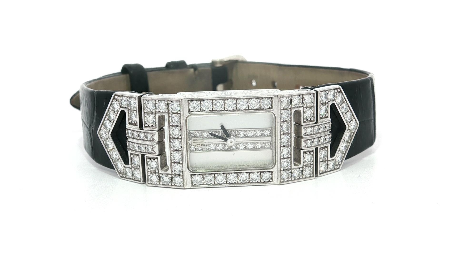 Reloj de pulsera Audemars Piguet Charleston de oro blanco de 18 quilates y 14 mm con diamantes de 1,5 quilates en venta 2