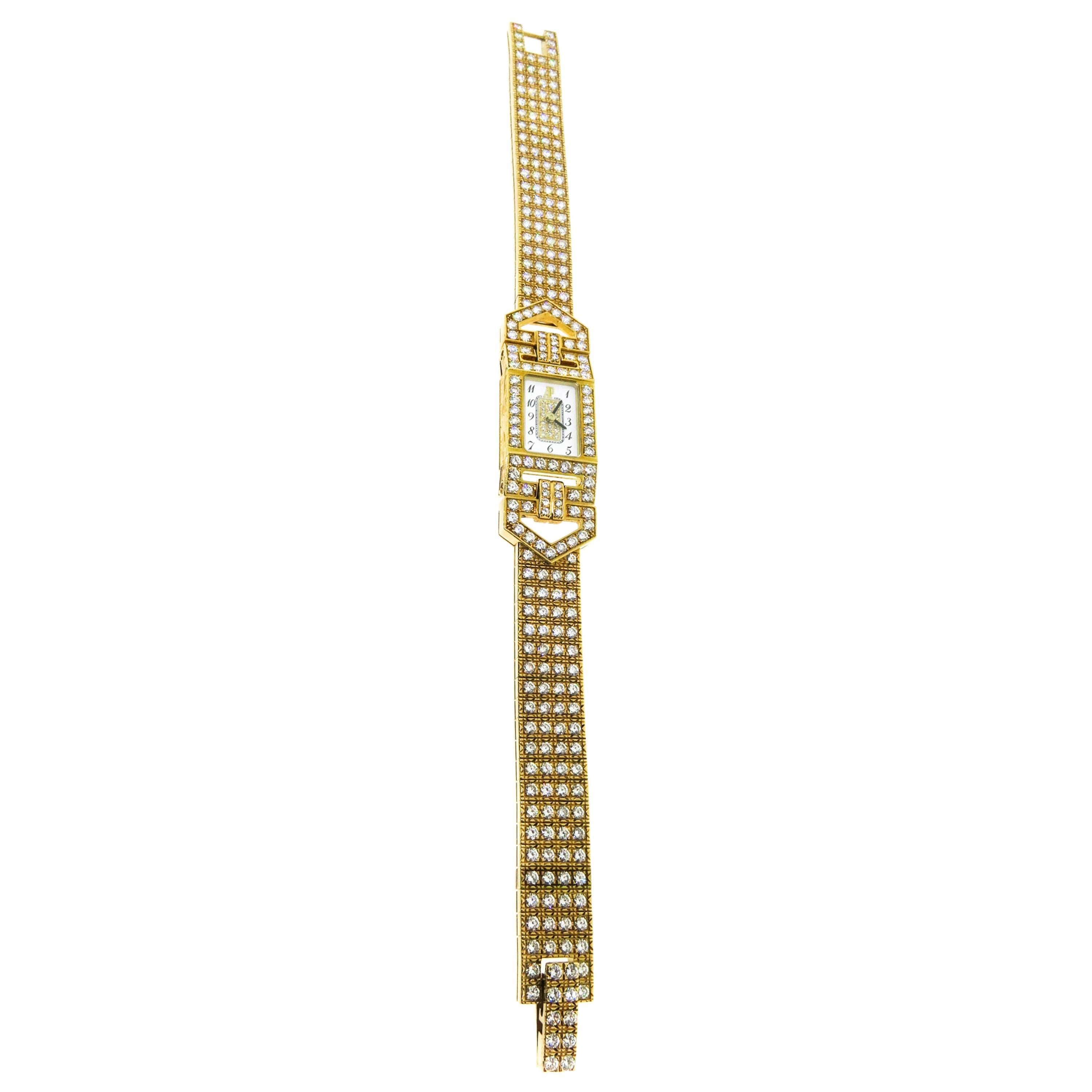 Audemars Piguet Yellow Gold Diamond Charleston quartz Wristwatch 6