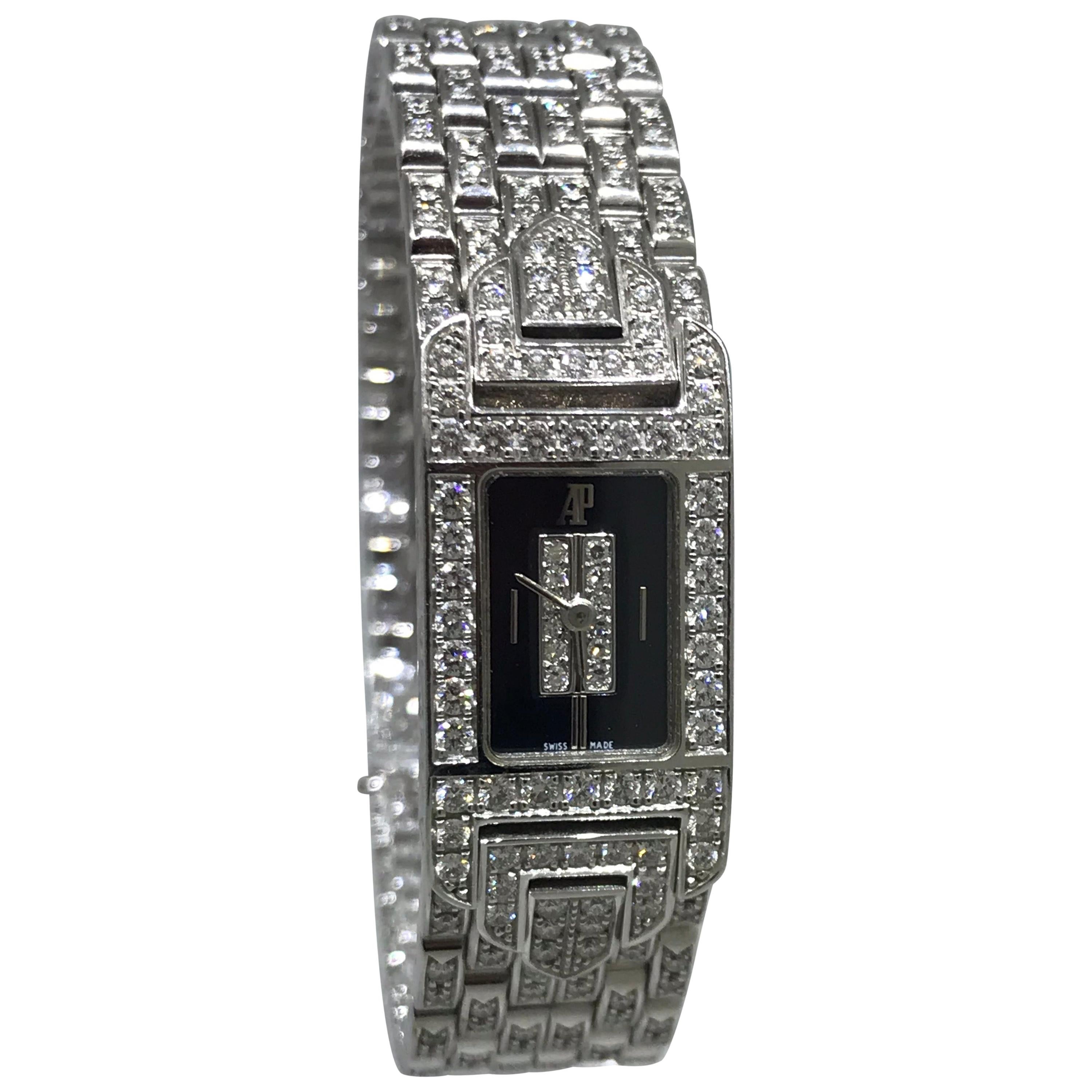 Audemars Piguet Charleston White Gold Diamond Bracelet Ladies Watch 67029BC New For Sale