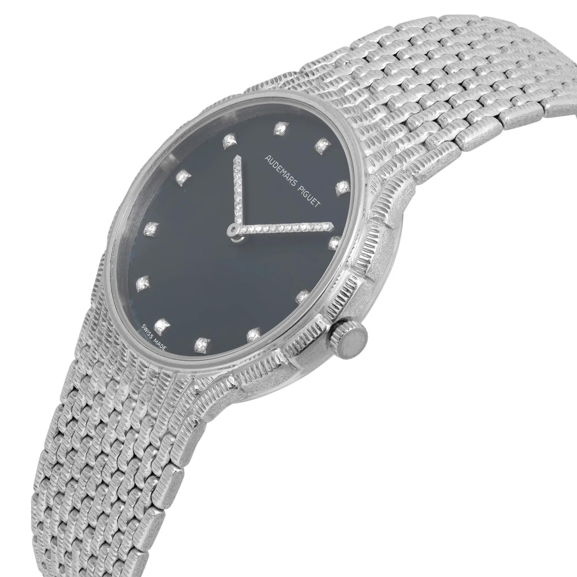 Reloj Audemars Piguet Cobra Ronde 31mm Oro Blanco 18K Esfera Diamante Negro Unisex en Bueno Estado en New York, NY