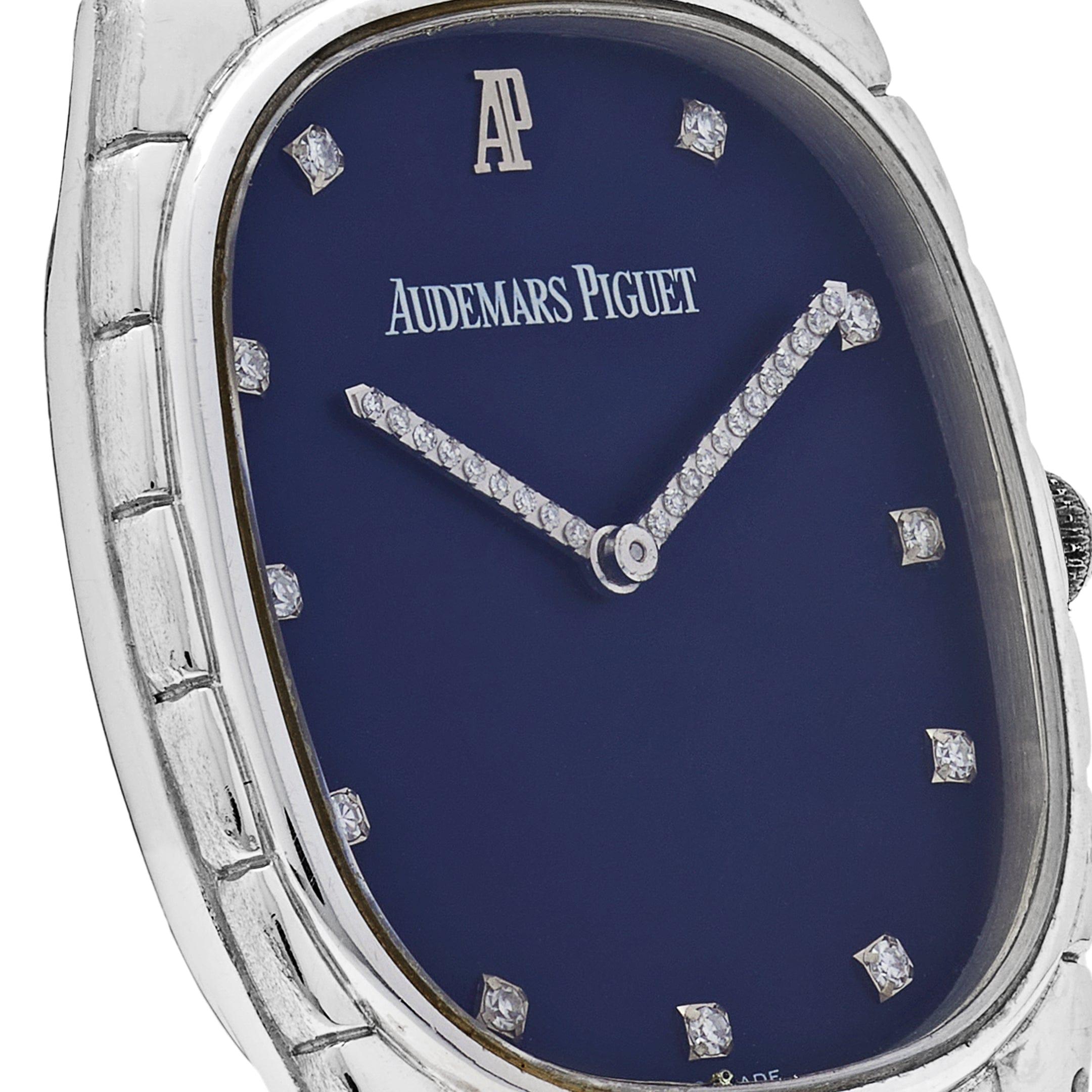 De las mujeres Audemars Piguet Cobra Vintage Oro Blanco Diamante Esfera Azul Marino Oscuro (años 70) en venta