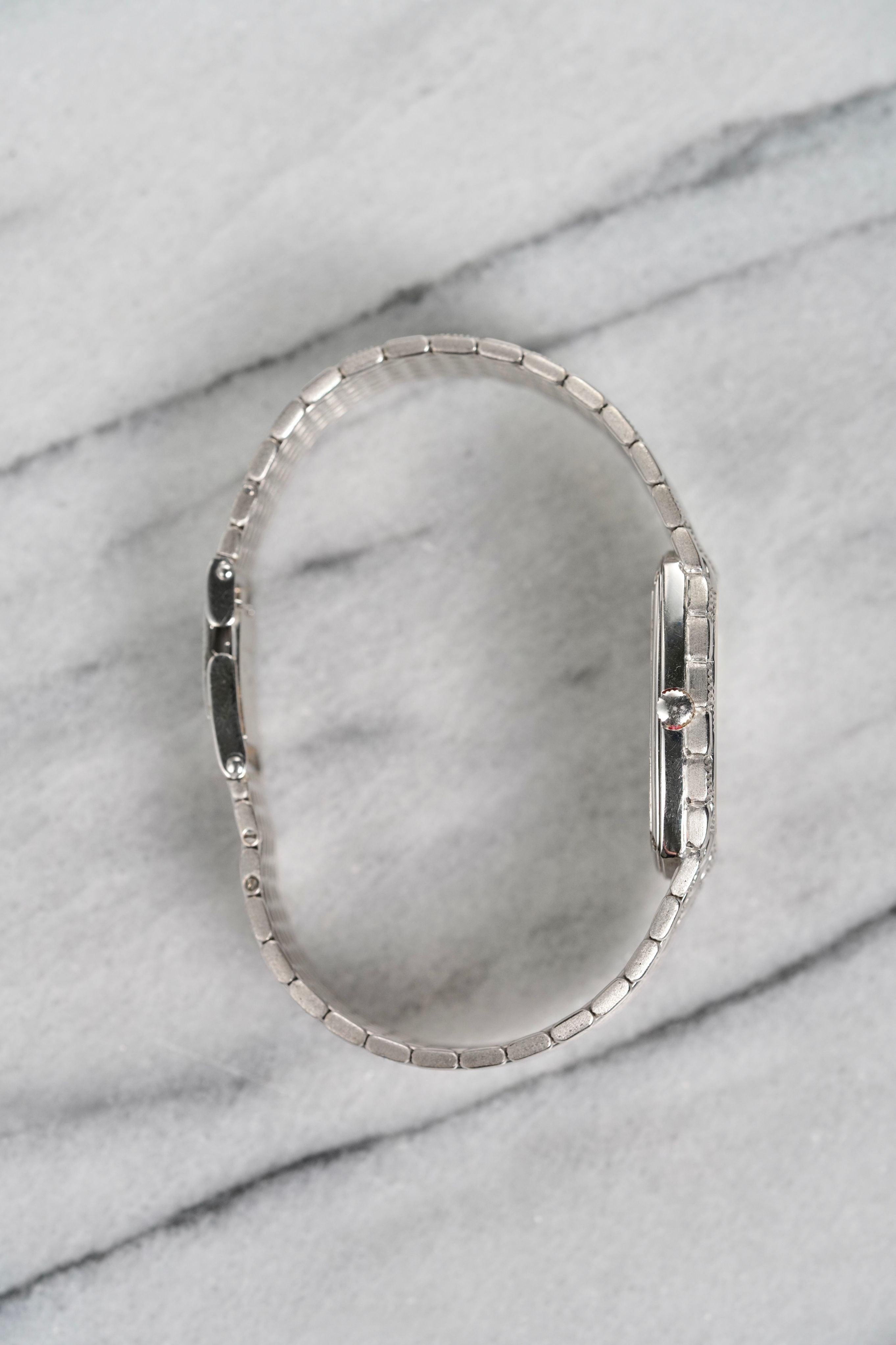 Montre Audemars Piguet Cobra en or blanc et argent 18 carats, années 1980 Bon état - En vente à New York, NY
