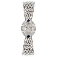 Vintage Audemars Piguet Cocktail Dress Watch White Gold Diamond & Sapphire Set