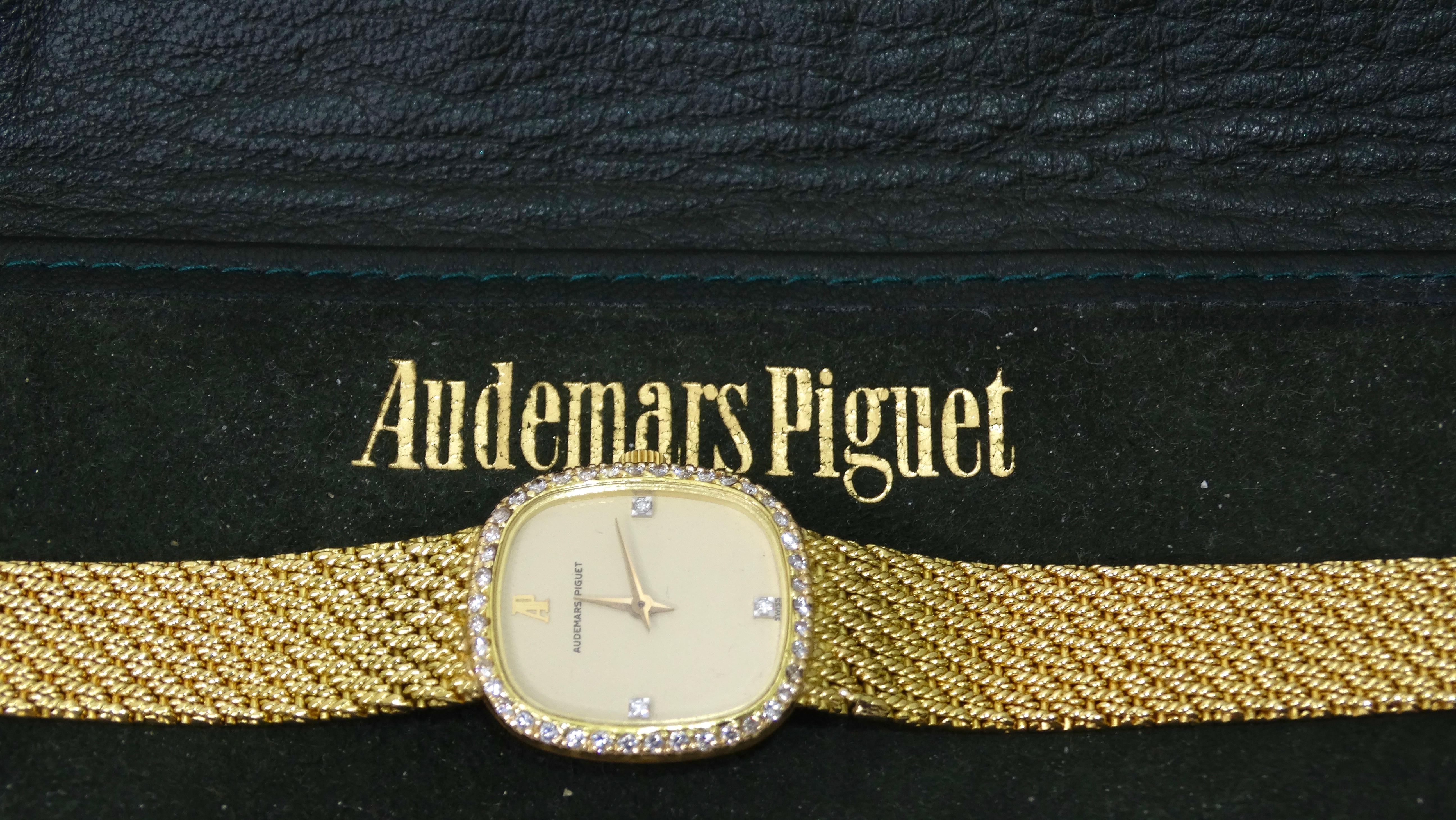 Women's or Men's Audemars Piguet Diamond and 18k Gold Watch