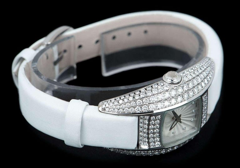 Women's Audemars Piguet Dream Ladies Silver Guilloche Dial Diamond Set Watch For Sale