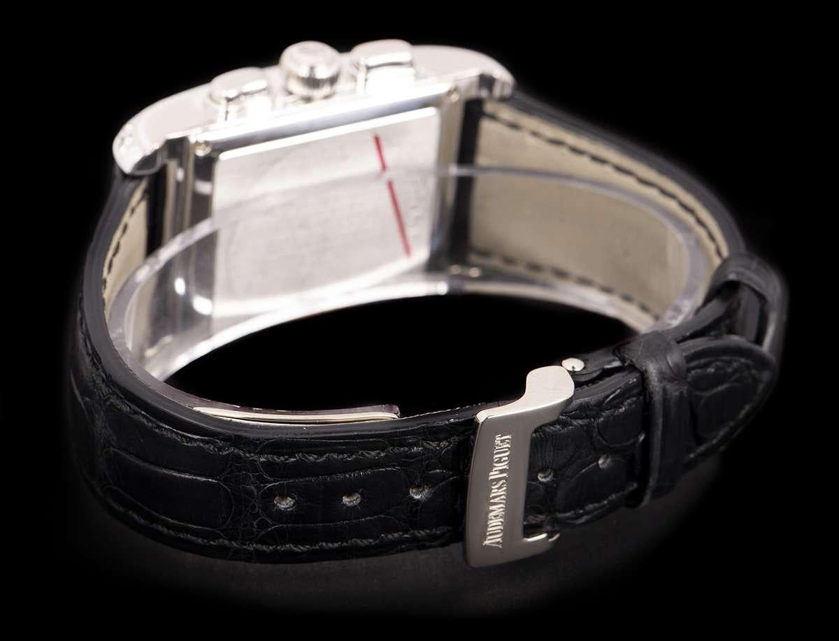 Men's Audemars Piguet Edward Piguet White Gold Black Dial Diamond Set Watch
