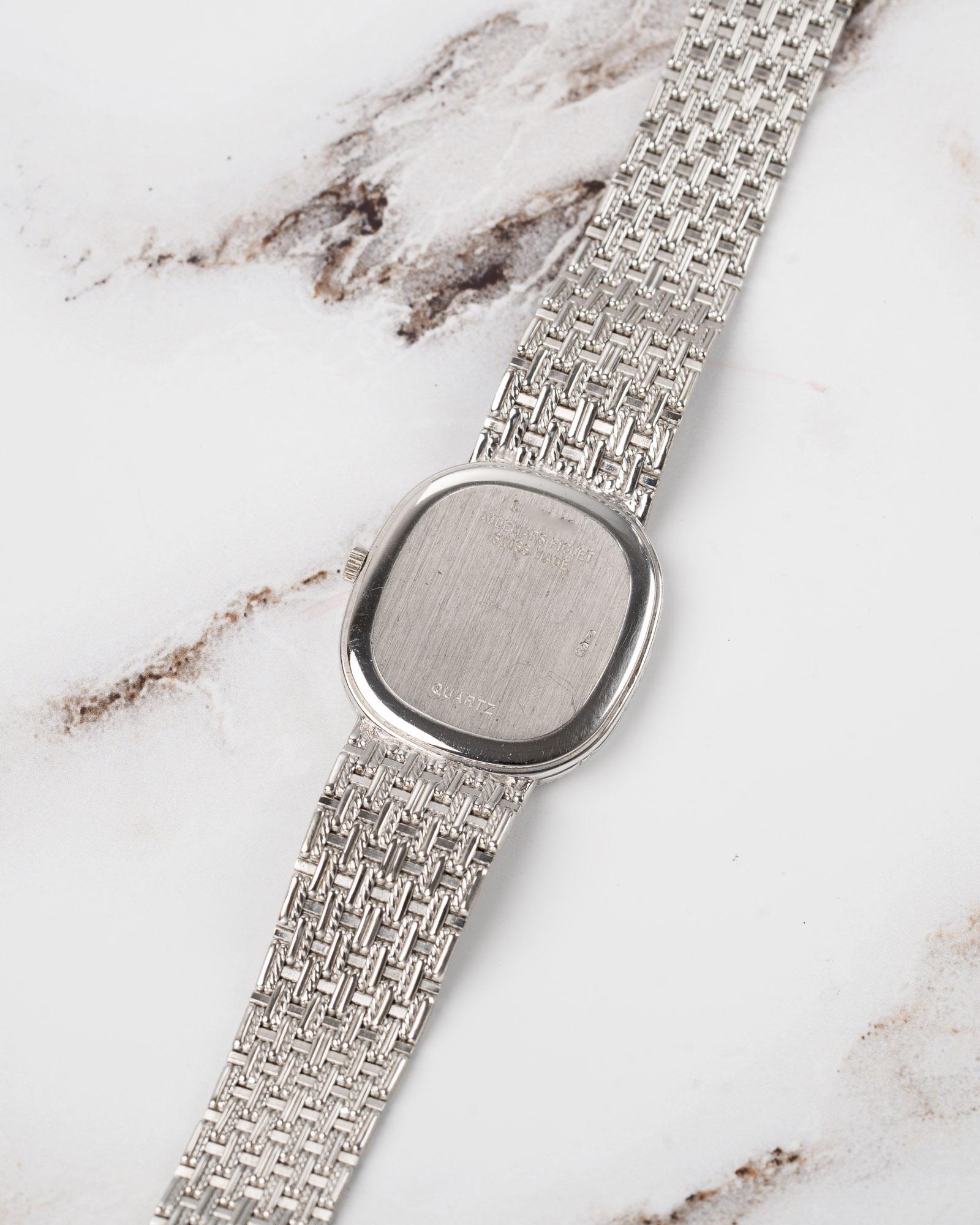 Audemars Piguet Ellipse 29mm Onyx and Diamond Dial 18k WG 1980s For Sale 2