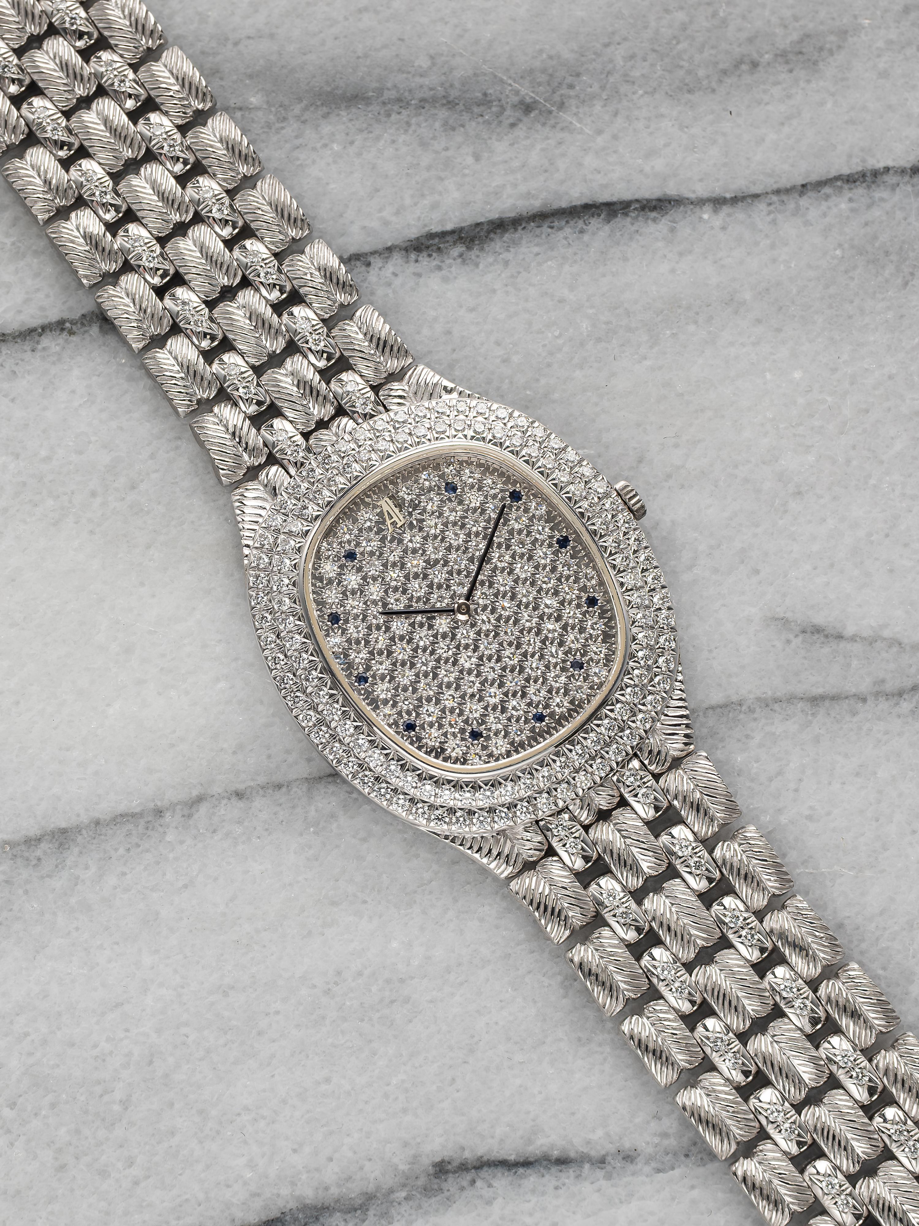 Taglio rotondo Audemars Piguet Feather - Quadrante e lunetta con diamanti. in vendita