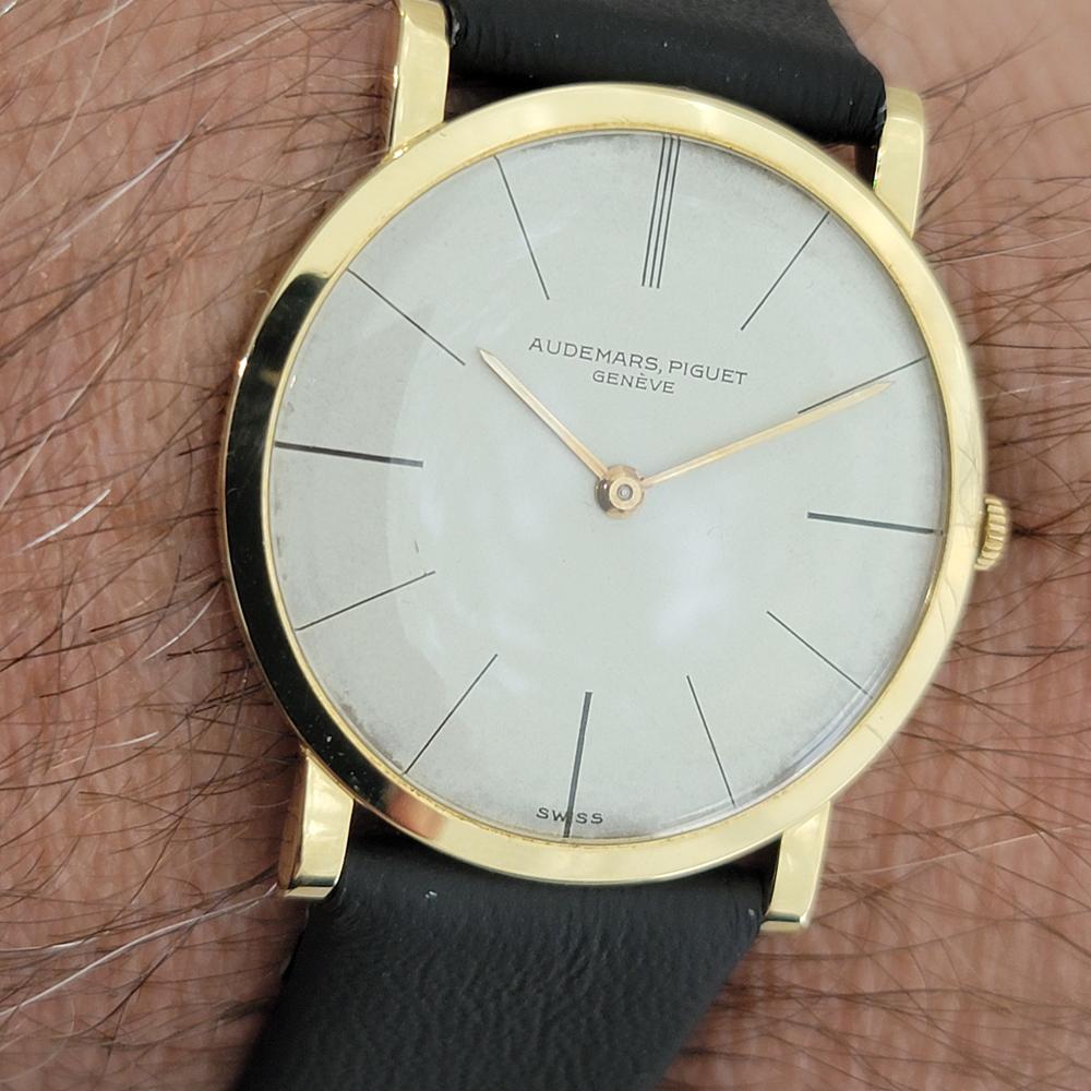 Audemars Piguet Geneve 18k Solid Gold Herren Ultra Thin Manual Wind 1970s RA537 im Angebot 10