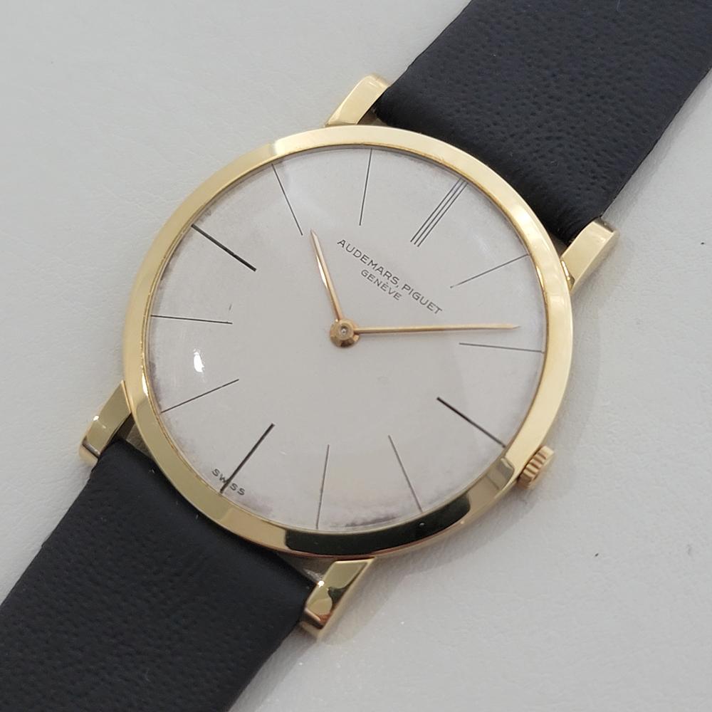 Audemars Piguet Geneve 18k Solid Gold Herren Ultra Thin Manual Wind 1970s RA537 im Angebot 1