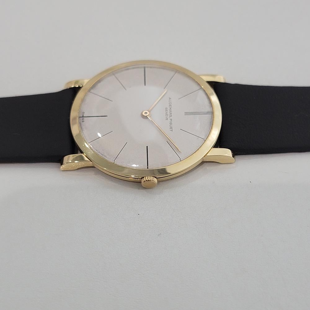 Audemars Piguet Geneve 18k Solid Gold Herren Ultra Thin Manual Wind 1970s RA537 im Angebot 2