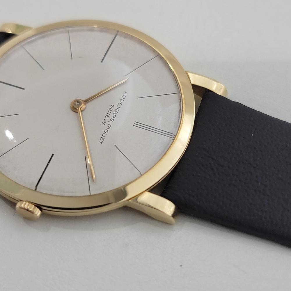 Audemars Piguet Geneve 18k Solid Gold Herren Ultra Thin Manual Wind 1970s RA537 im Angebot 3
