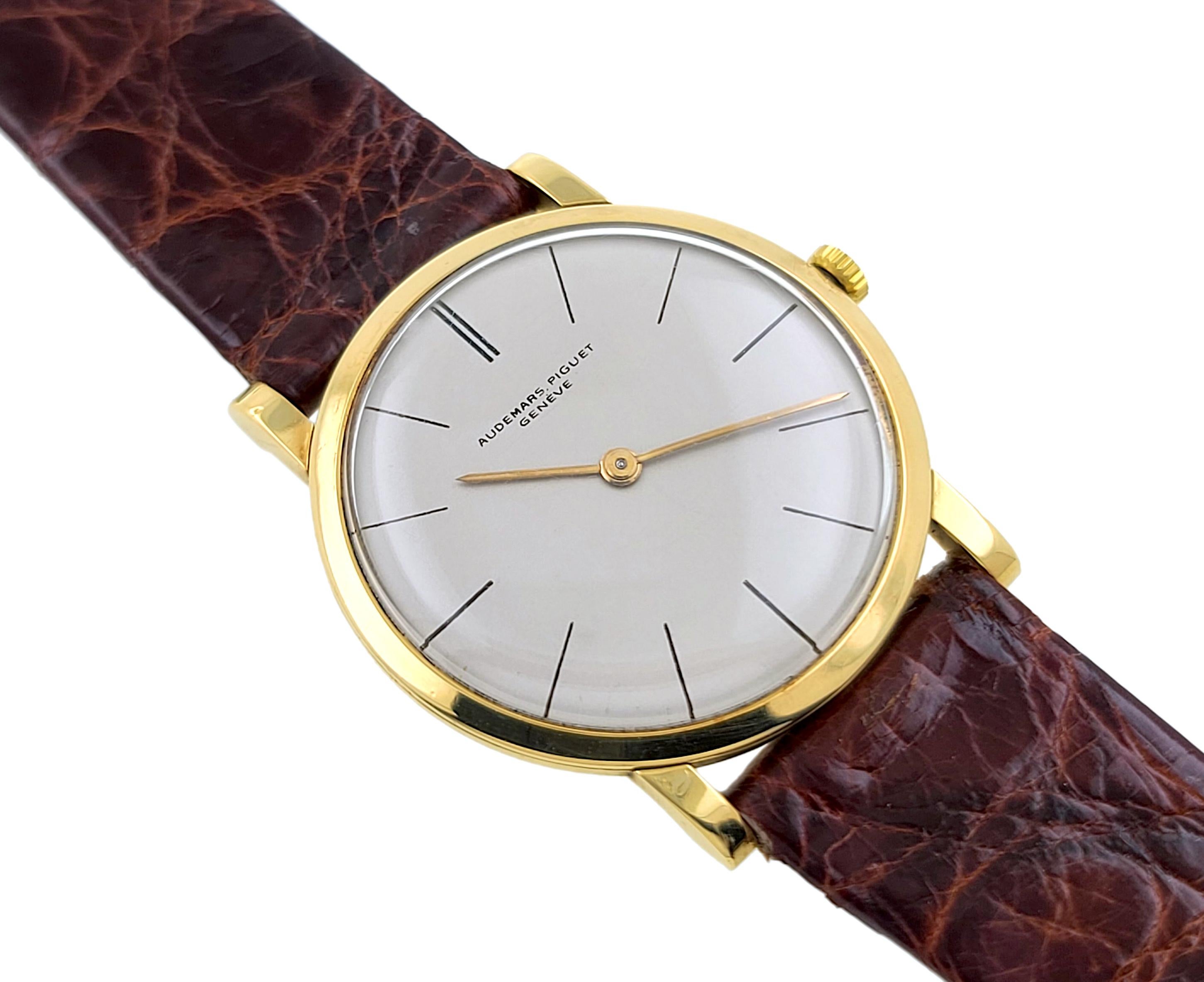 Audemars Piguet Geneve 5043 18k Gold Cal 2003 Ultra Thin Slim Extra Plate, 1960 In Excellent Condition In PARIS, FR