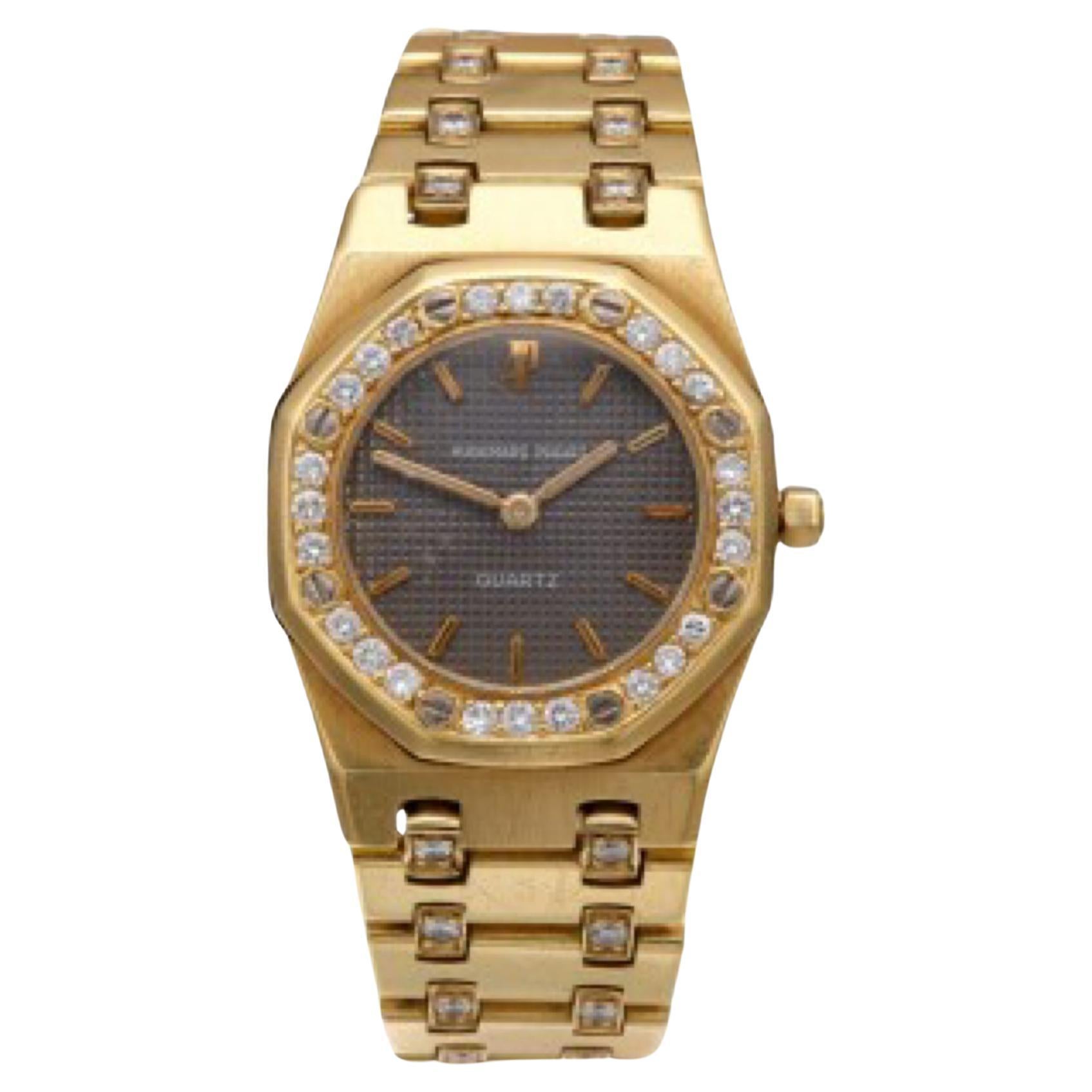Audemars Piguet Gold & Diamond 'Royal Oak' Wristwatch 26mm From MARY TYLER MOORE