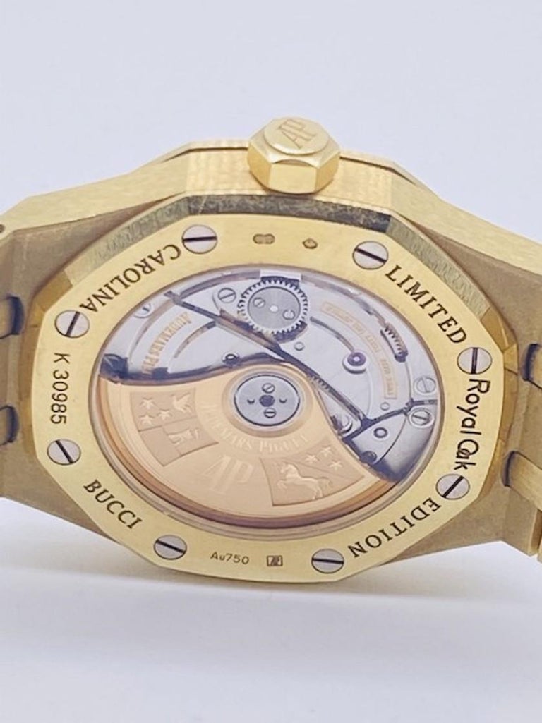 Audemars Piguet Gold Ap Limited Edition Royal Oak By Carolina Bucci Watch In Excellent Condition For Sale In Los Angeles, CA
