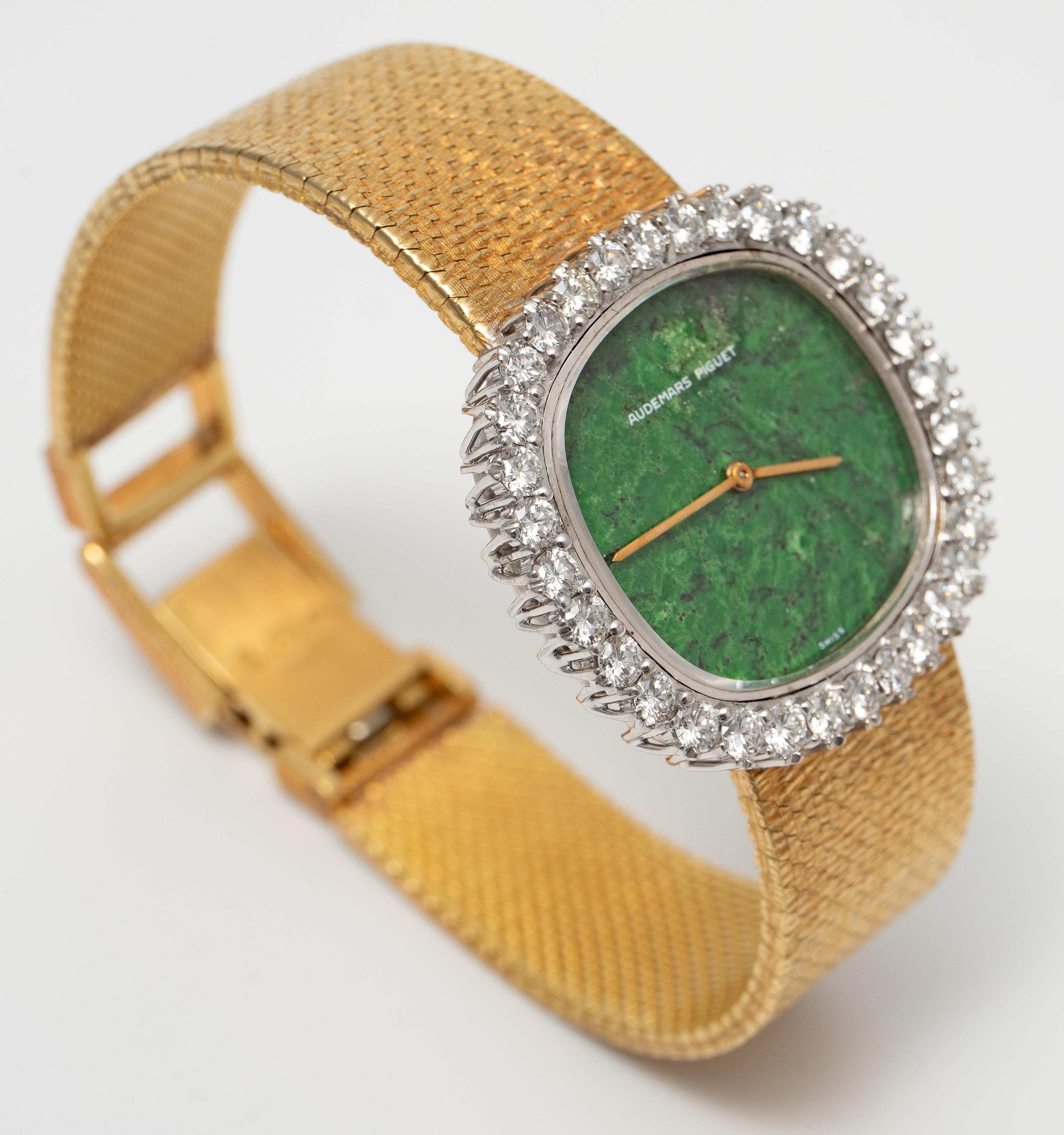 Audemars Piguet Gold Diamond and Stone Dial Ladies Wrist Watch at 1stDibs