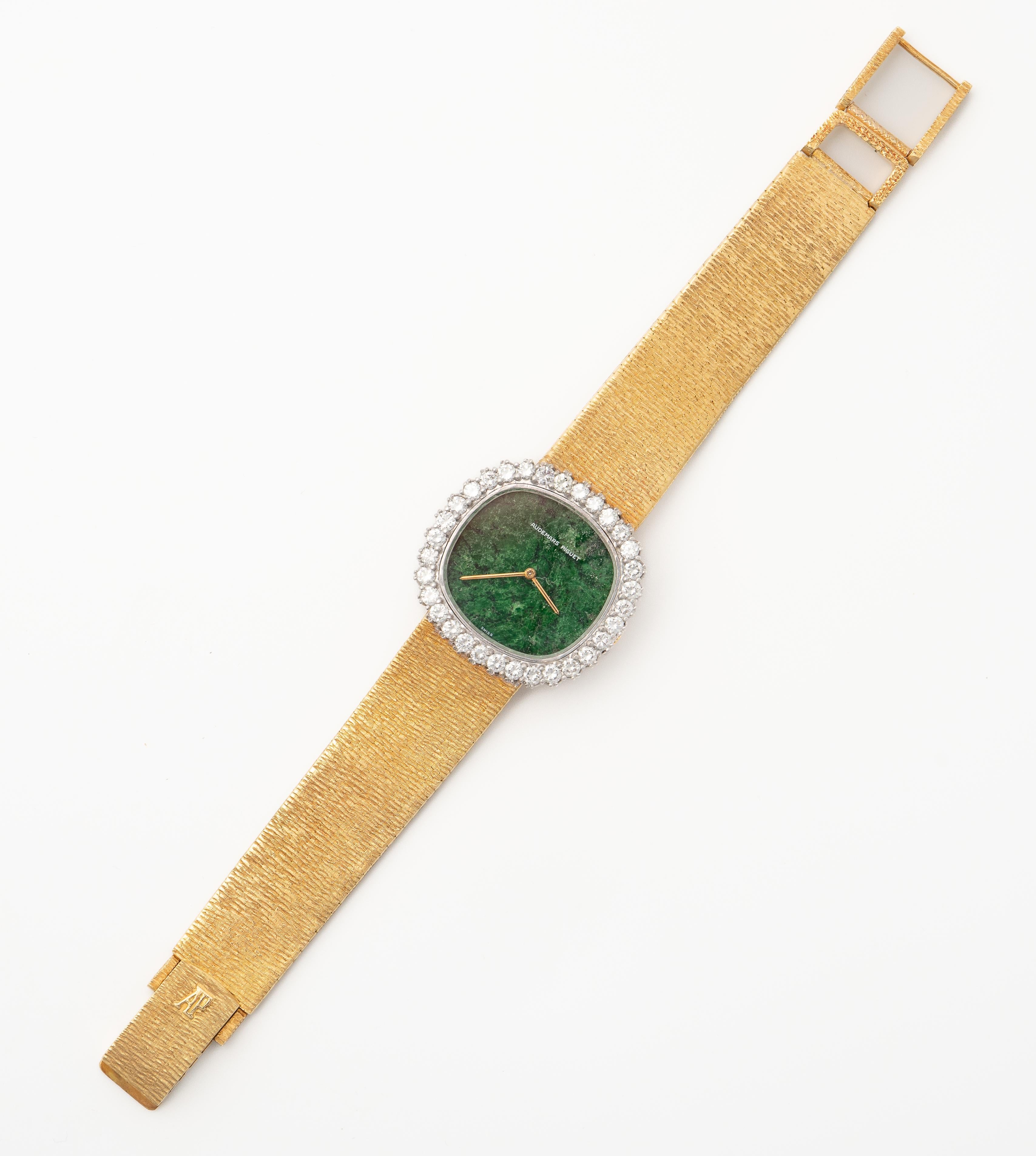 Audemars Piguet Gold Diamond and Stone Dial Ladies Wrist Watch at 1stDibs
