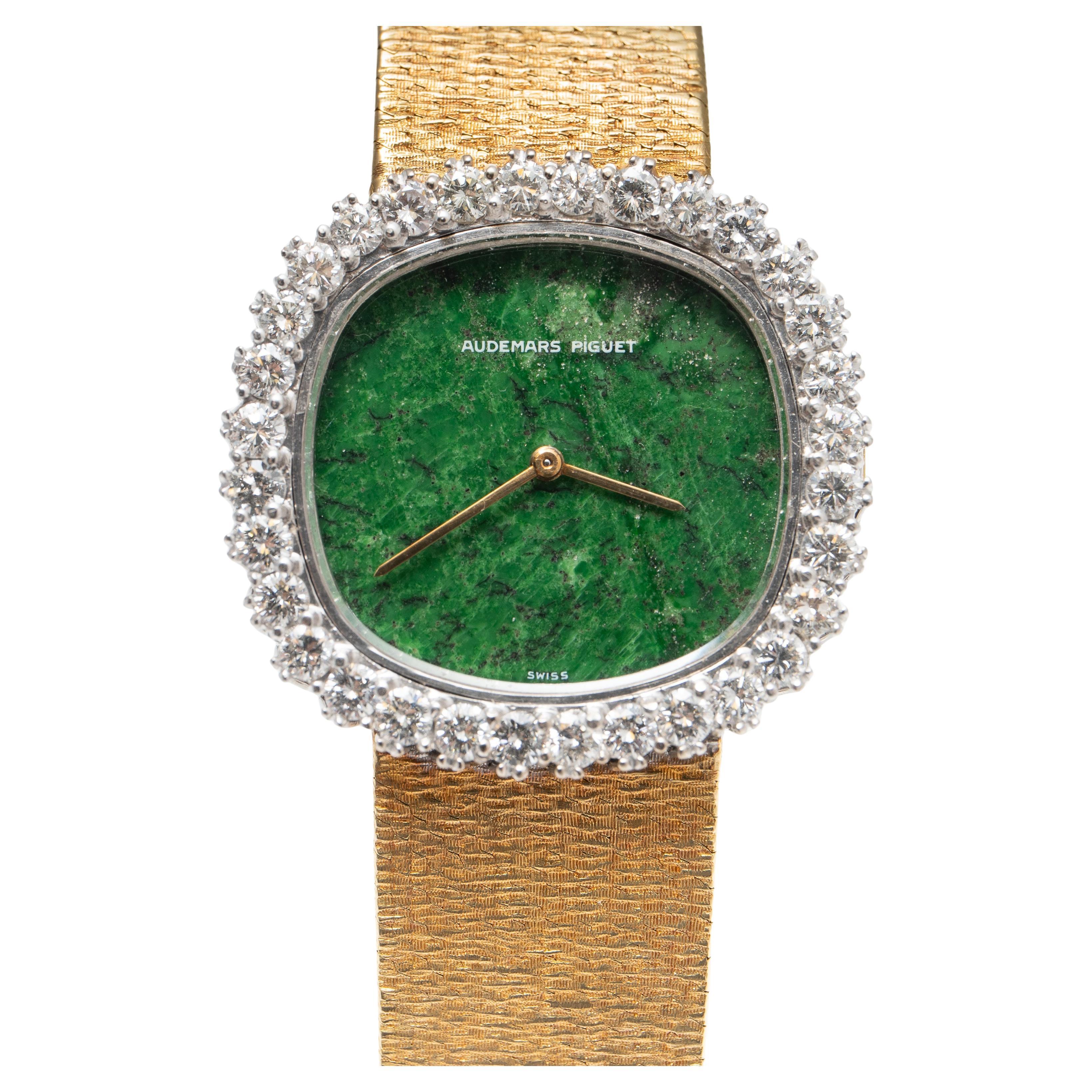 Audemars Piguet Gold Diamond and Stone Dial Ladies Wrist Watch
