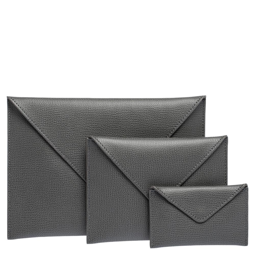 Gray Audemars Piguet Grey Leather Pouch Set