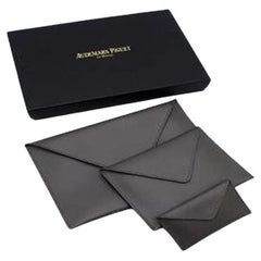 Audemars Piguet Grey Leather Pouches Set of 3 Sizes